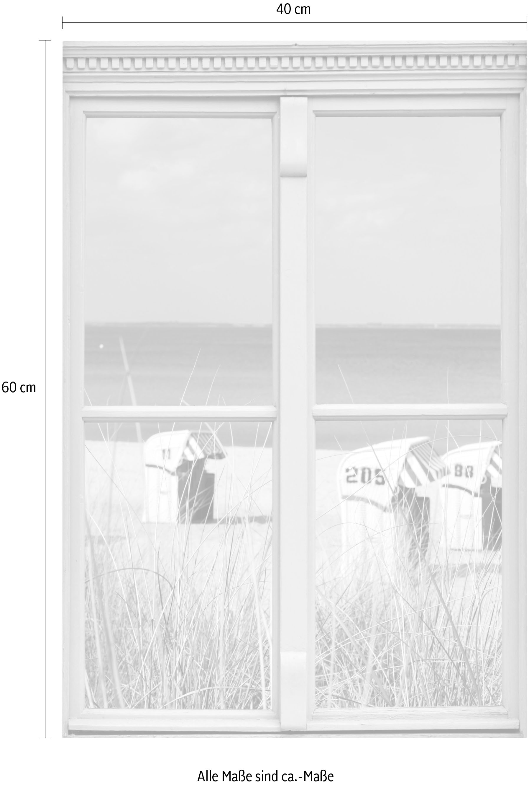 queence Wandsticker »Strandkörbe«, Wandsticker, Wandbild, selbstklebend, 3D, Fenster