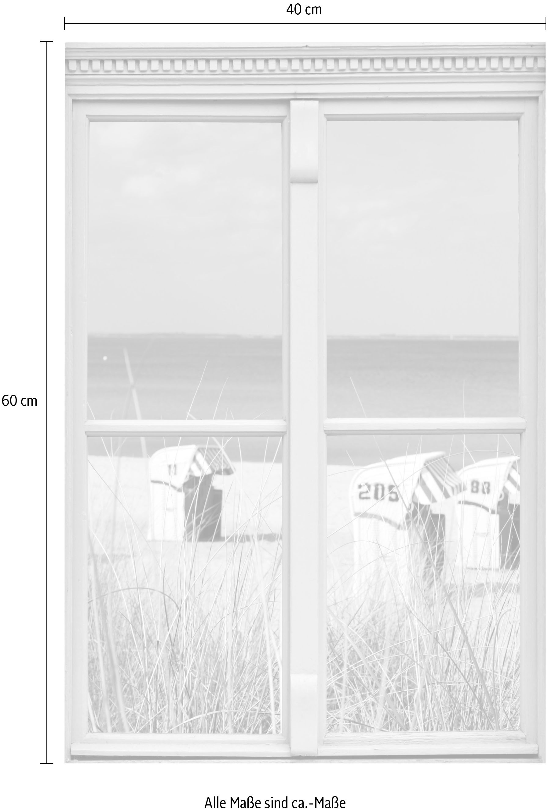 queence Wandsticker »Strandkörbe« Wandsticker, Wandbild, selbstklebend, 3D, günstig online kaufen