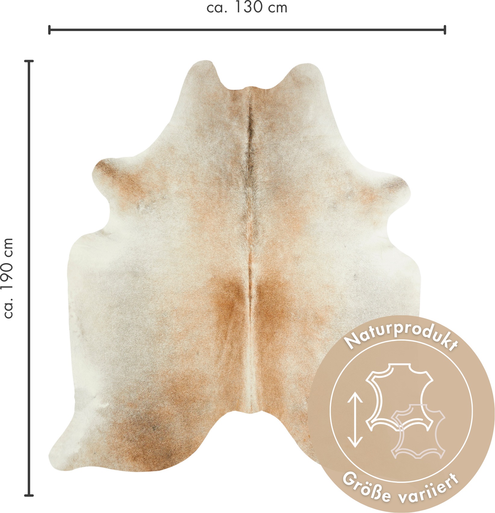 LUXOR living Fellteppich »Rinderfell«, fellförmig, 3 mm Höhe, echtes Rinderfell, Naturprodukt - daher ist jedes Fell ein Einzelstück