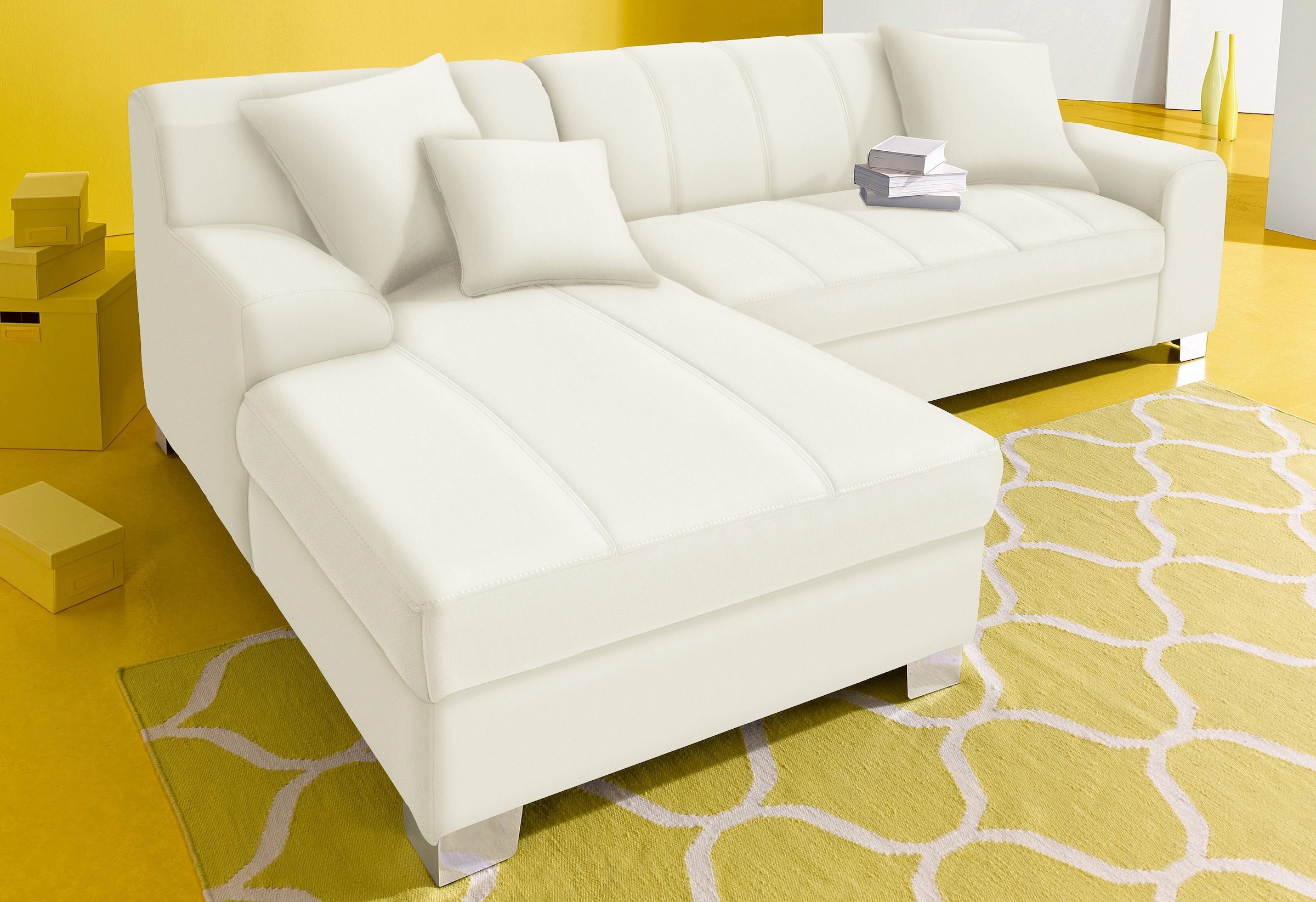 DOMO collection Ecksofa »Turah incl. Zierkissen, moderne Steppung, auch in günstig online kaufen