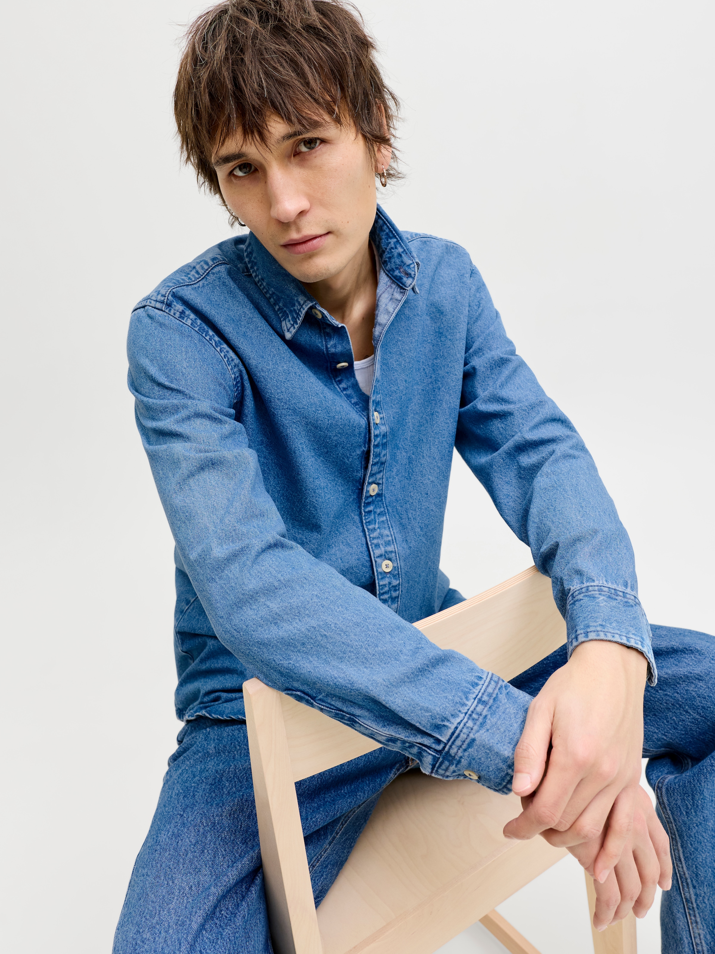 Jack & Jones Jeanshemd »JJESTANLEY JJSHIRT AT 021 NOOS« Baumwolle, normal geschnitten