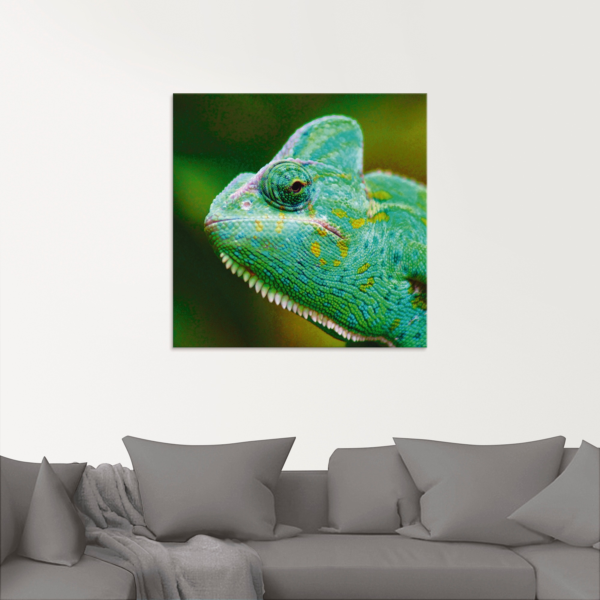 Artland Glasbild »Jemenchamäleon Portrait«, Reptilien, (1 St.), in verschiedenen Größen