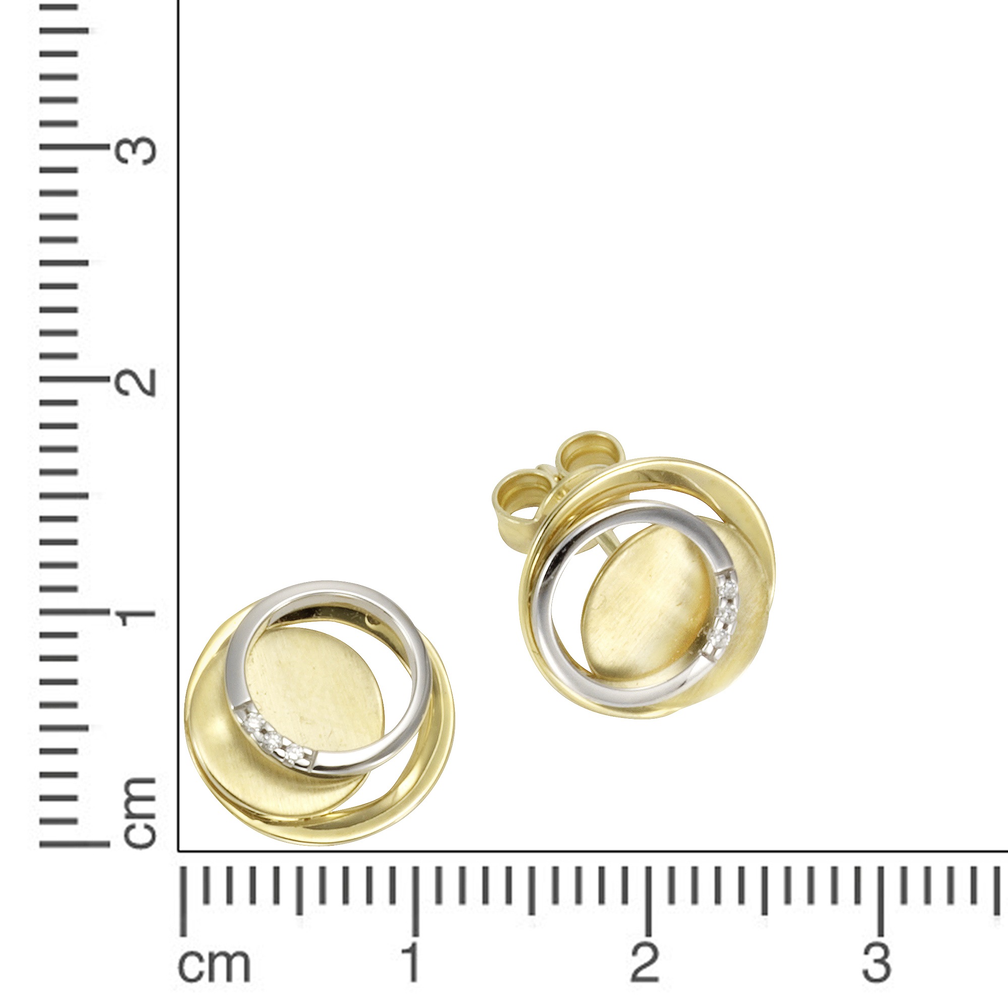 Orolino Paar Ohrstecker »Gold 585 zweifarbig mit 6 Brillanten zus. 0,02ct.«