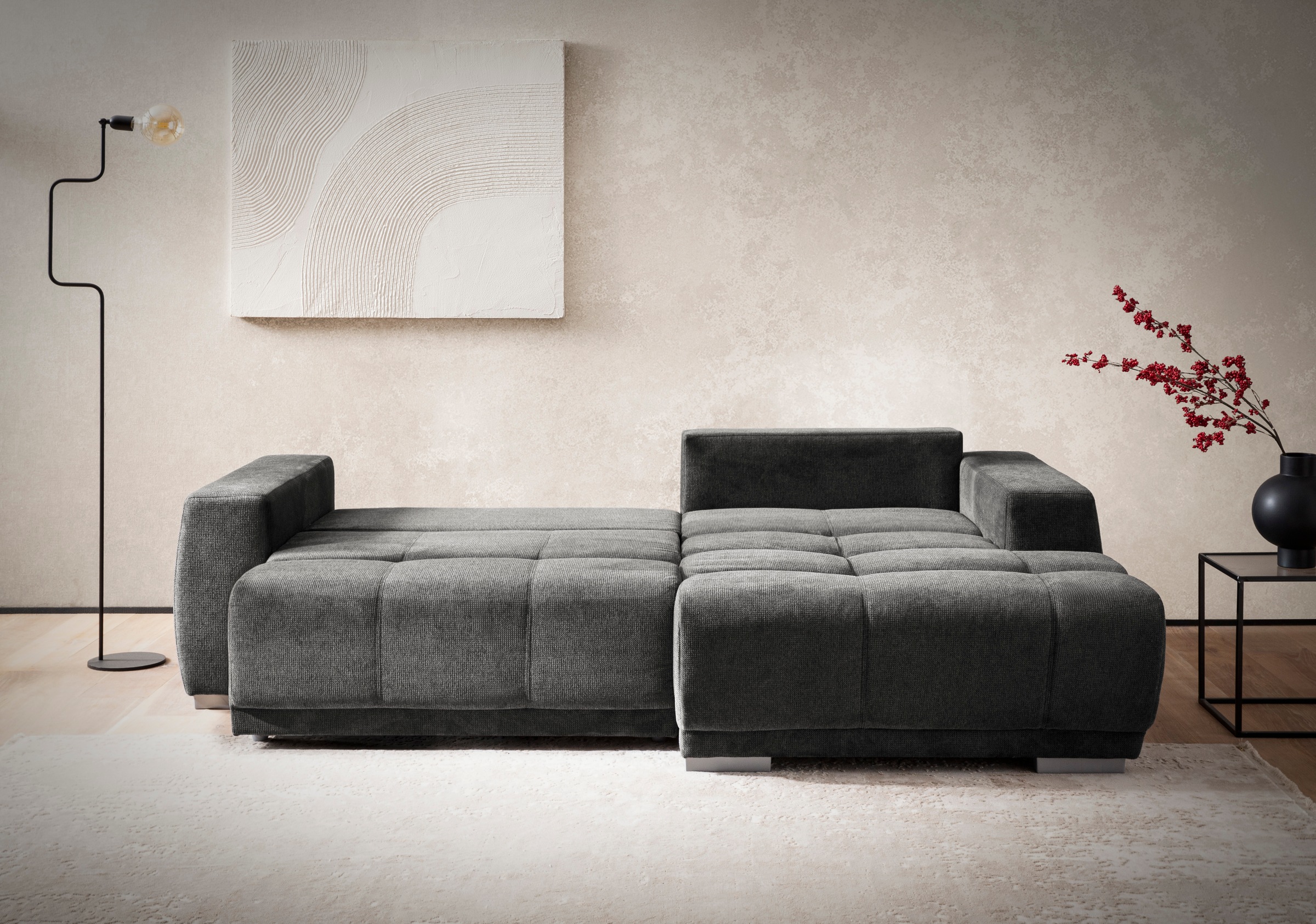 INOSIGN Ecksofa »Bolero L-Form«, wahlweise mit Bettfunktion & Bettkasten