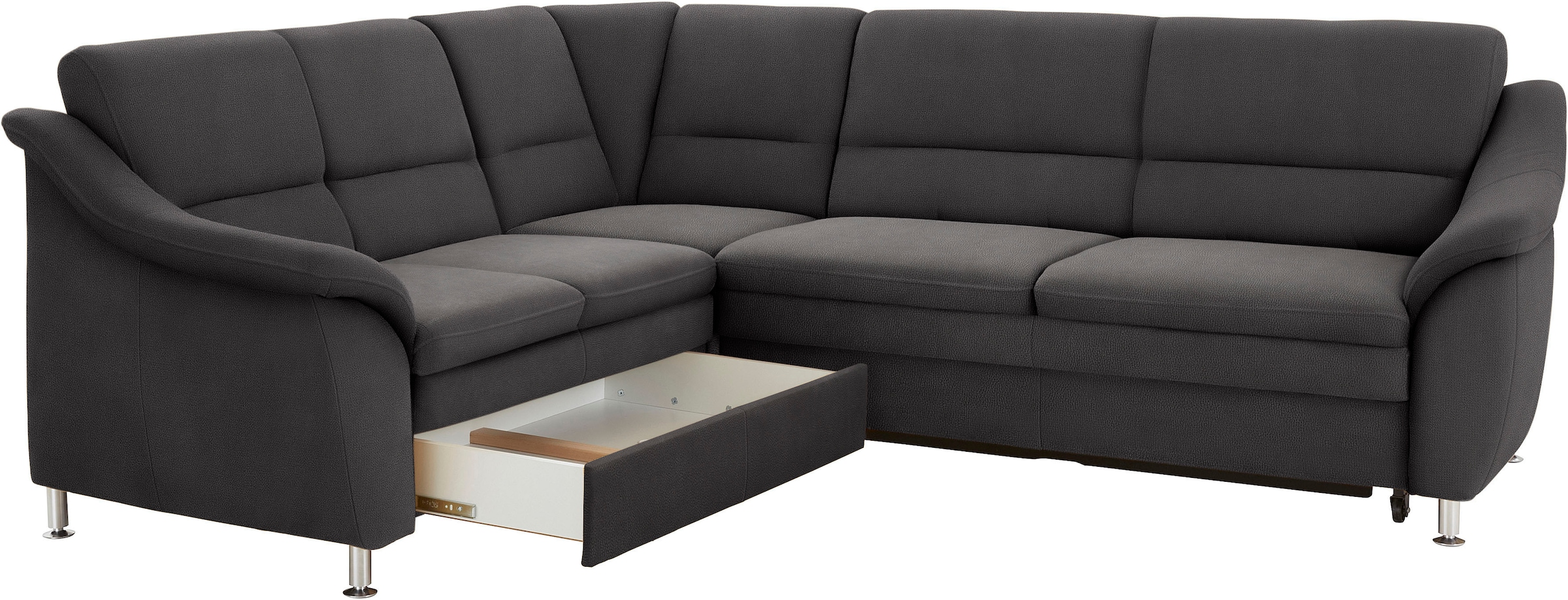 sit&more Ecksofa »Cardoso L-Form«, mit Federkern, wahlweise mit Bettfunktion und Schubkasten