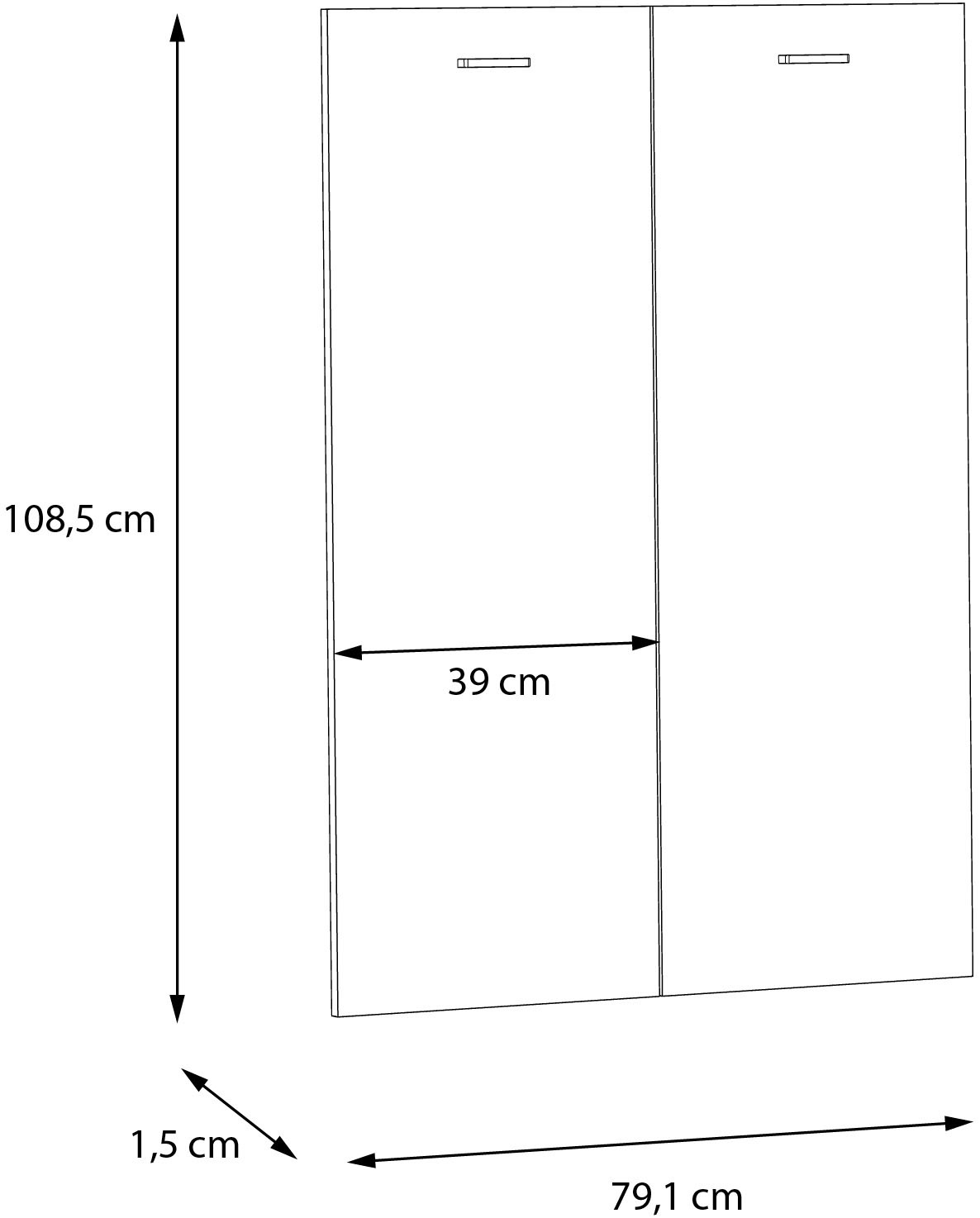 FORTE Schranktür »Goldsboro« 2 Stk. tlg. wahlweise mit Holzoptik oder Glas