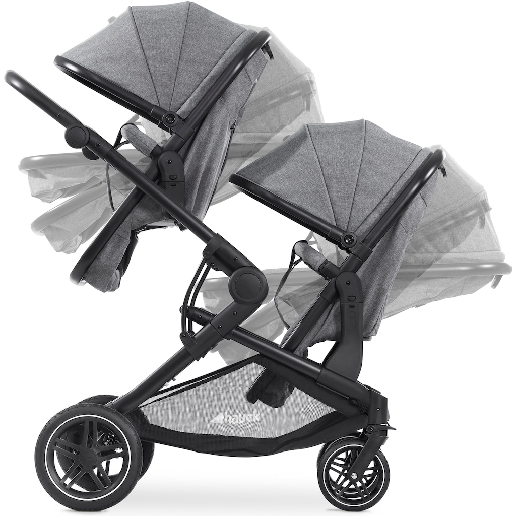 Hauck Geschwisterwagen »Atlantic Twin, melange grey«, 30 kg