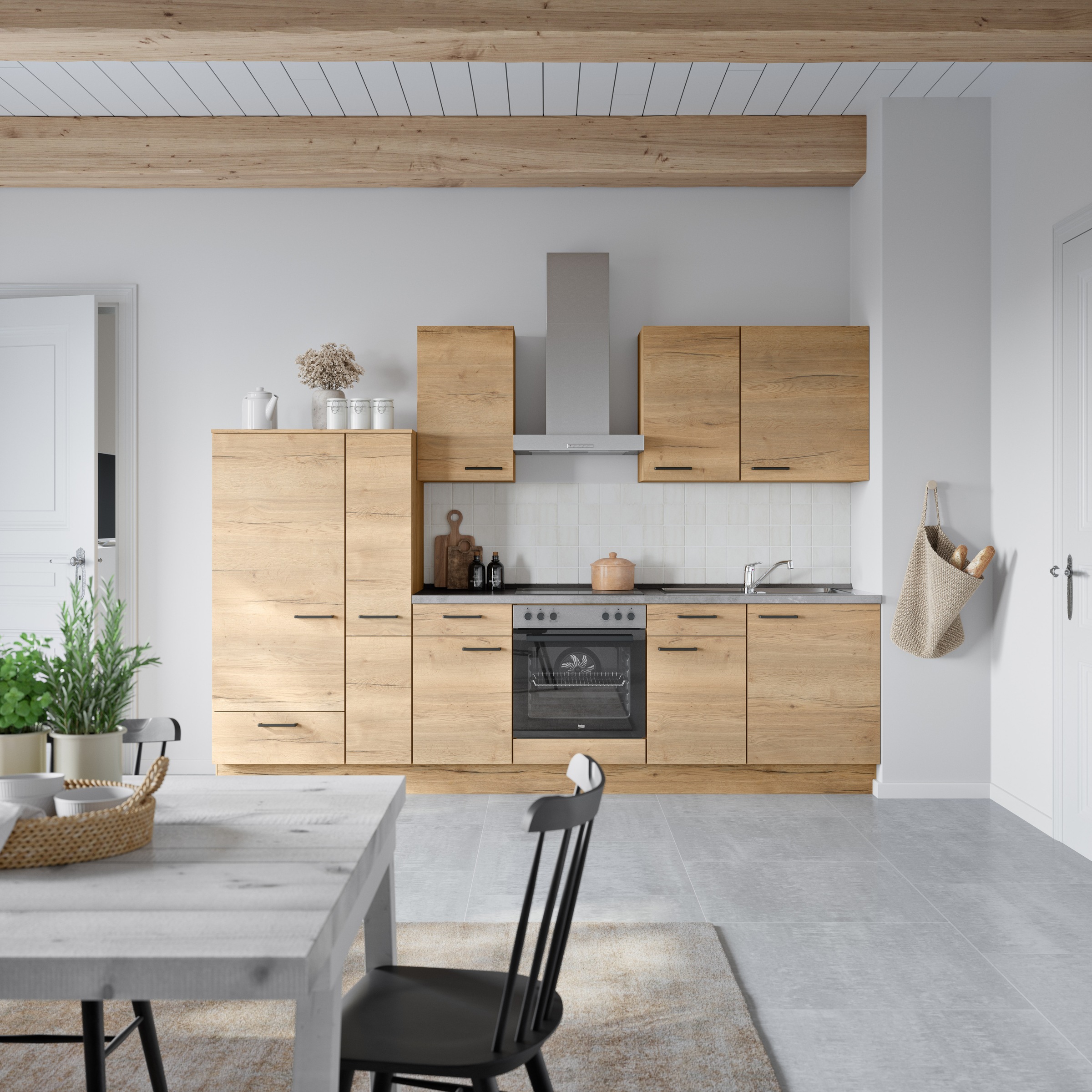 nobilia® Küchenzeile »"Structura I"«, vormontiert, Ausrichtung wählbar, Bre günstig online kaufen
