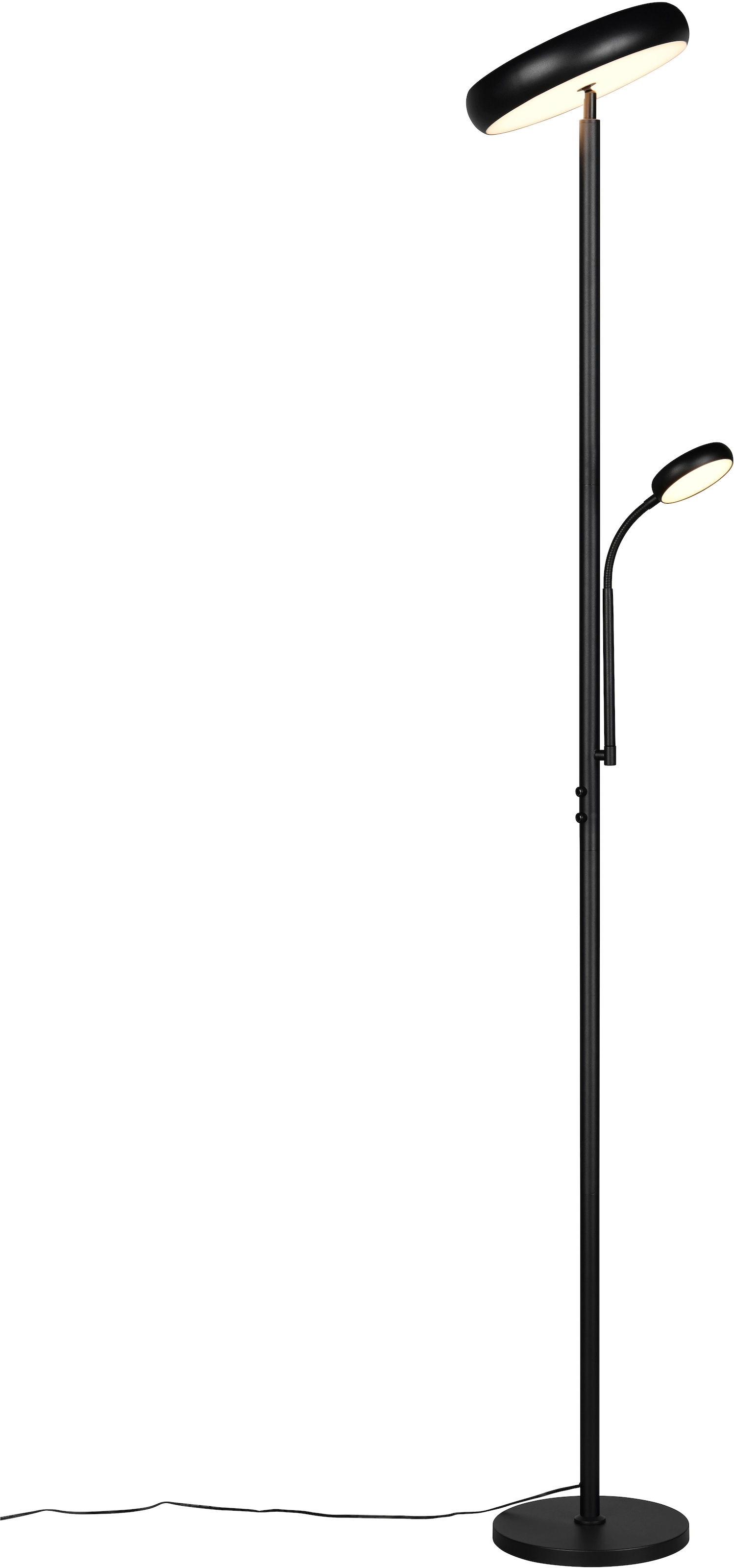 REALITY Leuchten LED Stehlampe »PALERMO, LED Stehleuchte mit Fernbedienung, 27,5W 2000 Lumen CCT« LED-Board 1 Stk. warmweiß - kaltweiß dimmbar, Lichtfarbe einstellbar 3000-6000K warm-/kaltweiß, Höhe 183 cm