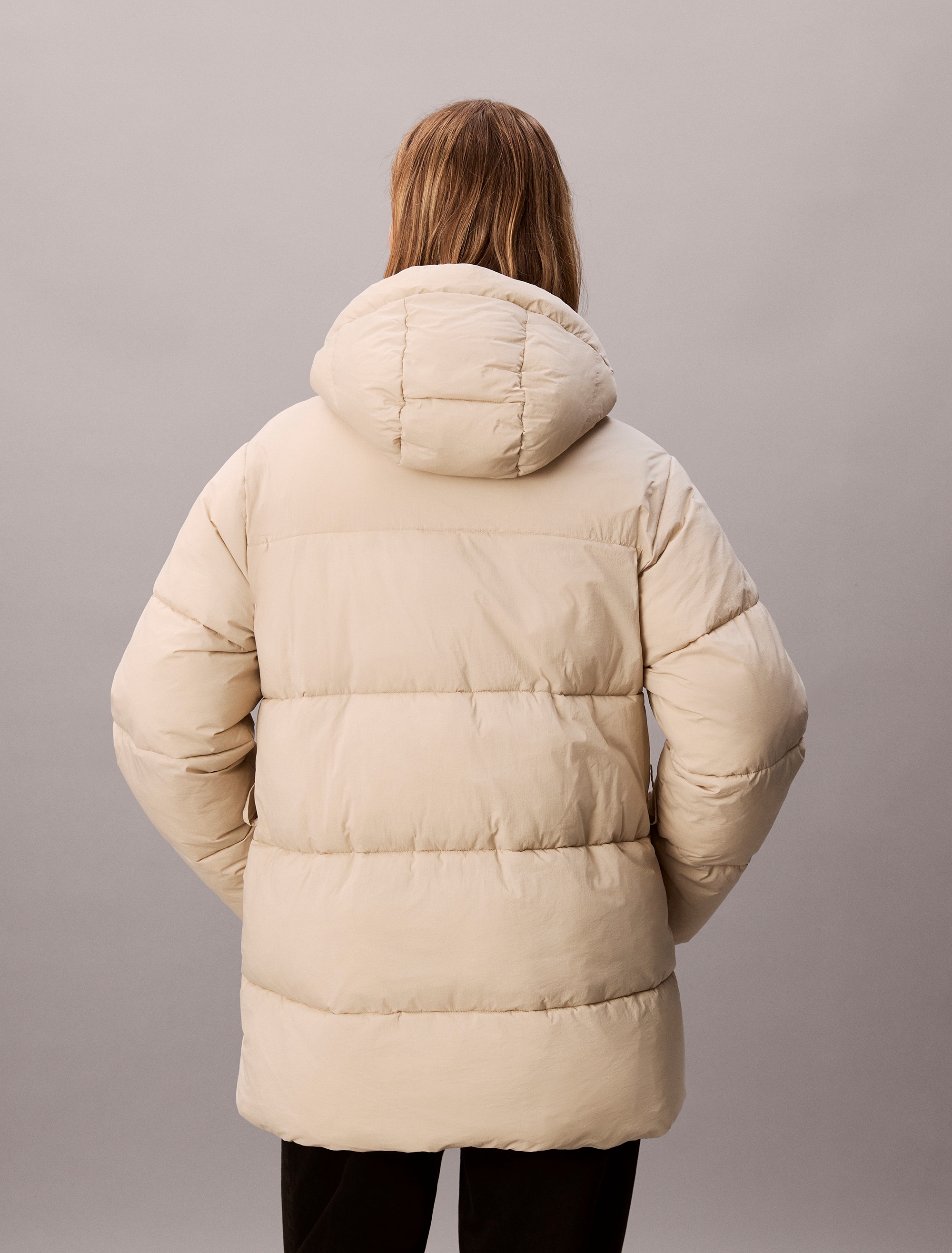 Calvin Klein Jeans Steppjacke »BELTED MIDWEIGHT PUFFER« mit Kapuze Mit Rundhalsausschnitt, regular fit