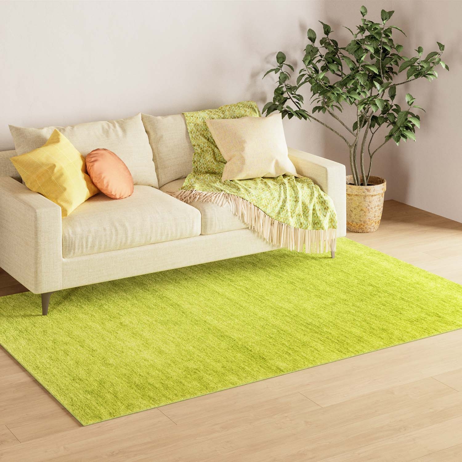 morgenland Wollteppich »Uni - Gabbeh Teppich - Softy«, oval, 1,6 mm Höhe, Gabbeh Optik, Uni Farben, reine Wolle, sehr weicher Flor, Wohnzimmer