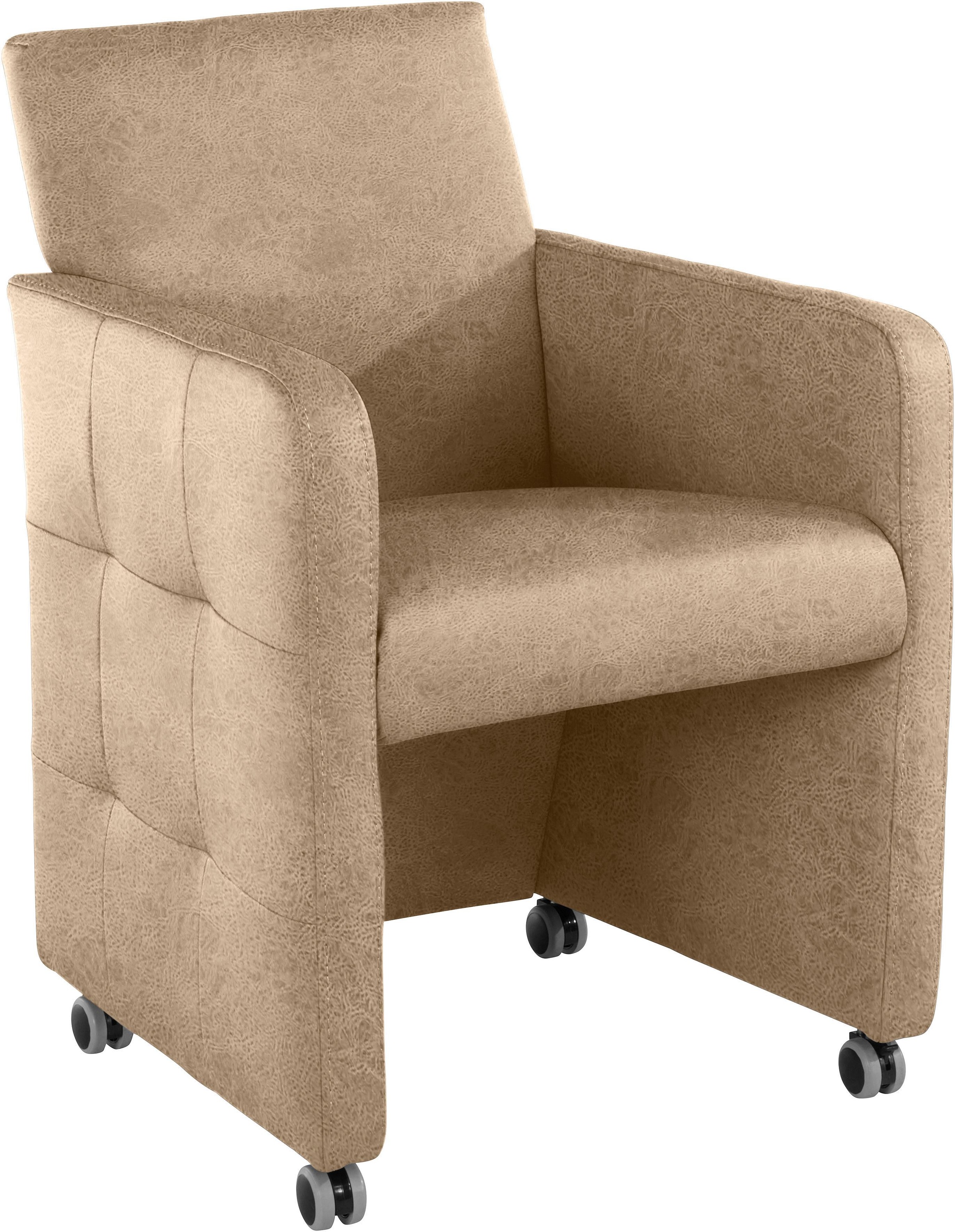 exxpo - sofa fashion Sessel »Barista Clubsessel auf Rollen, schmale Armlehn günstig online kaufen