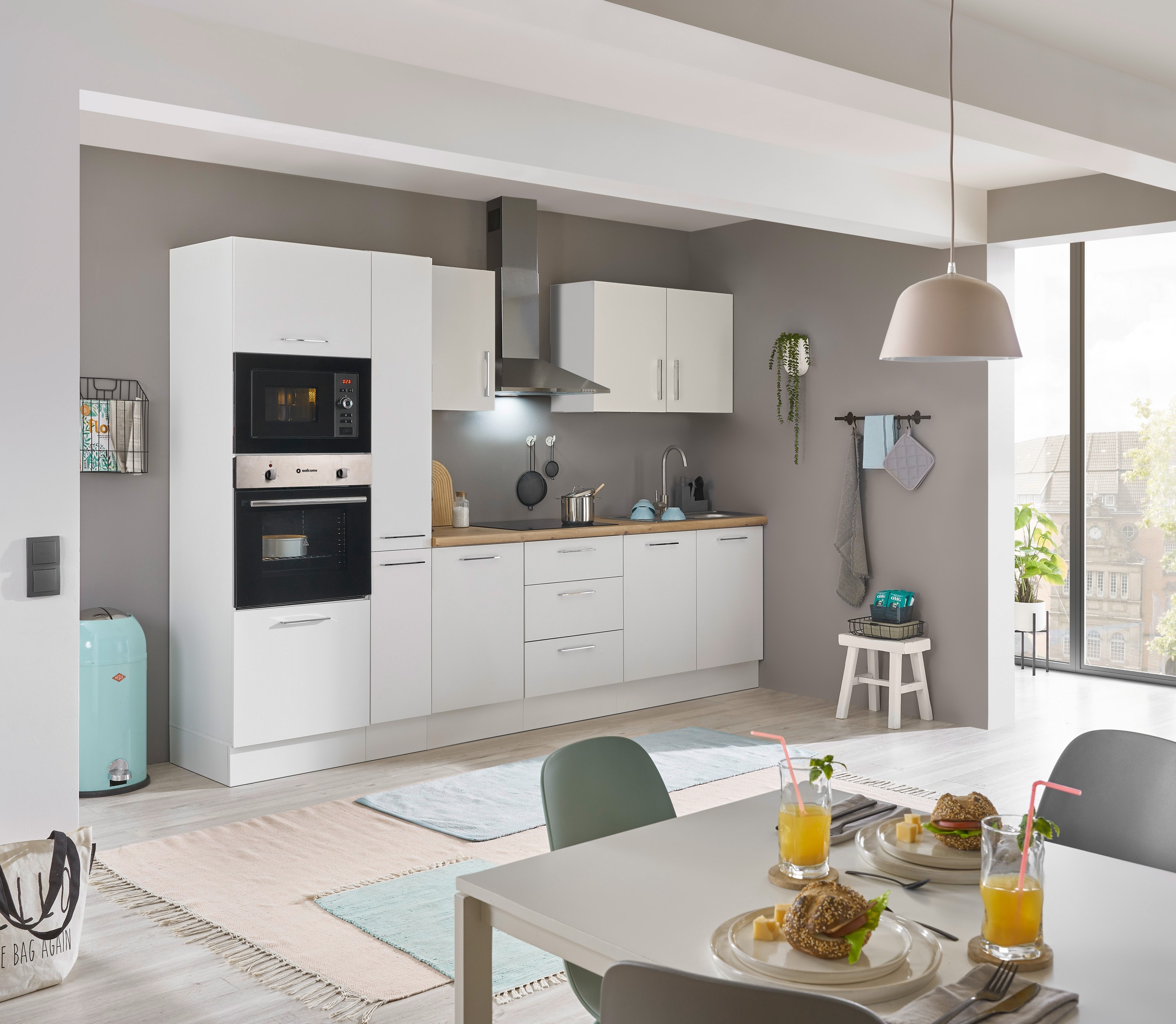 BASIC by Balculina Küchenzeile »Turin«, Breite 300 cm, wahlweise mit E-Geräten