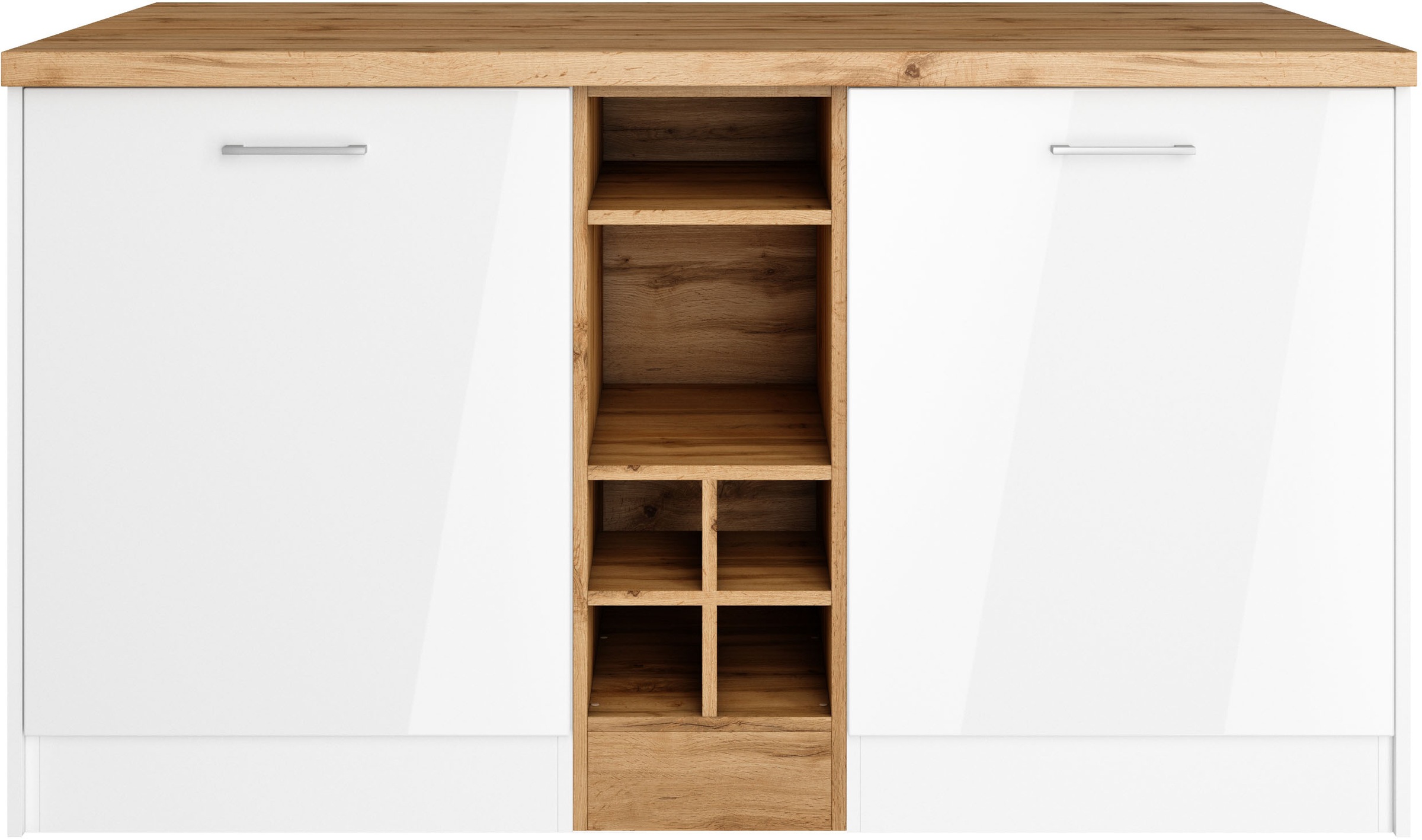 KOCHSTATION Kücheninsel »KS-Milan«, Stellmaß 153/100 cm, viel Stauraum, Lebensmittelpunkt: Küche