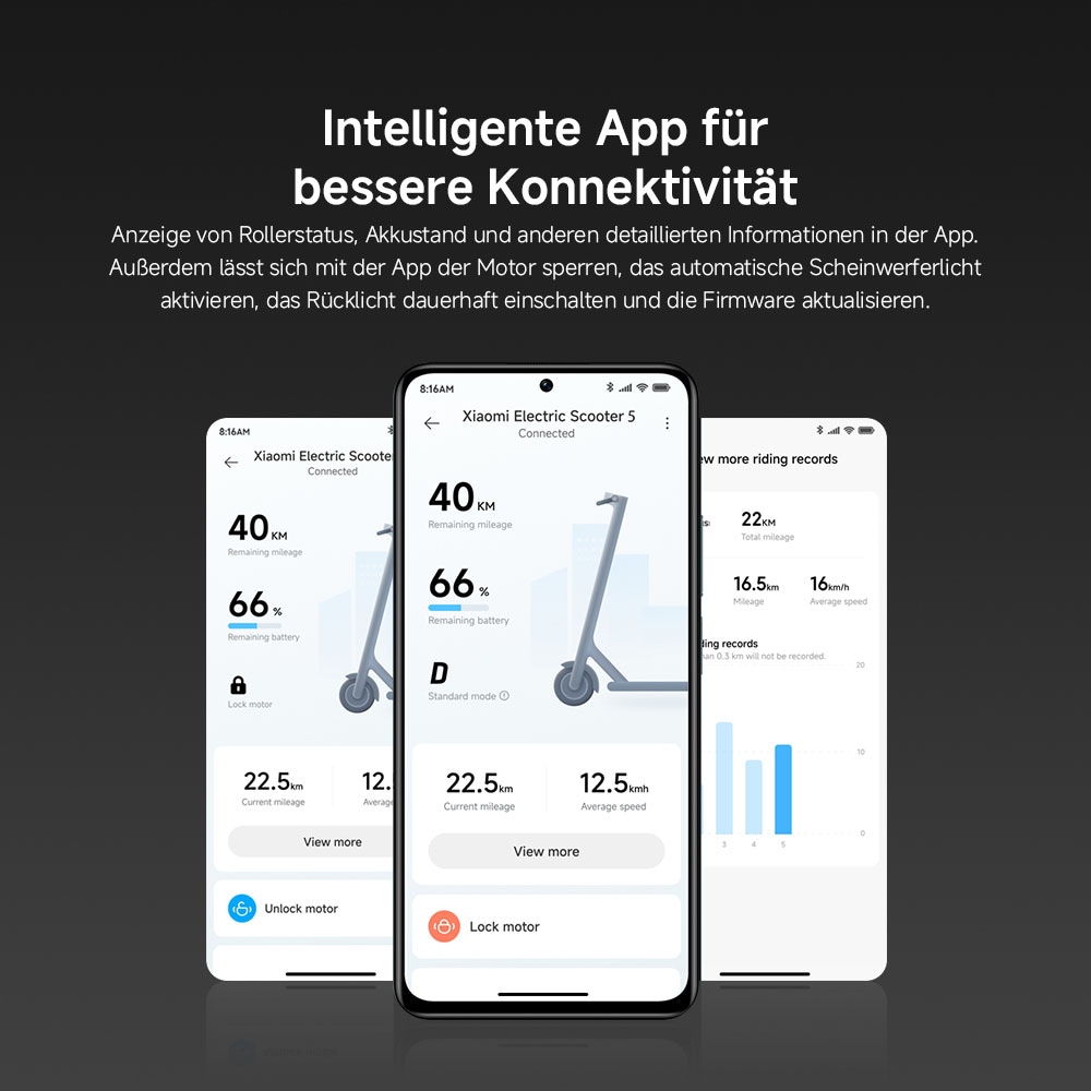 Xiaomi E-Scooter »Electric Scooter 5«, Electric Scooter, mit Straßenzulassung, bis zu 60 km Reichweite