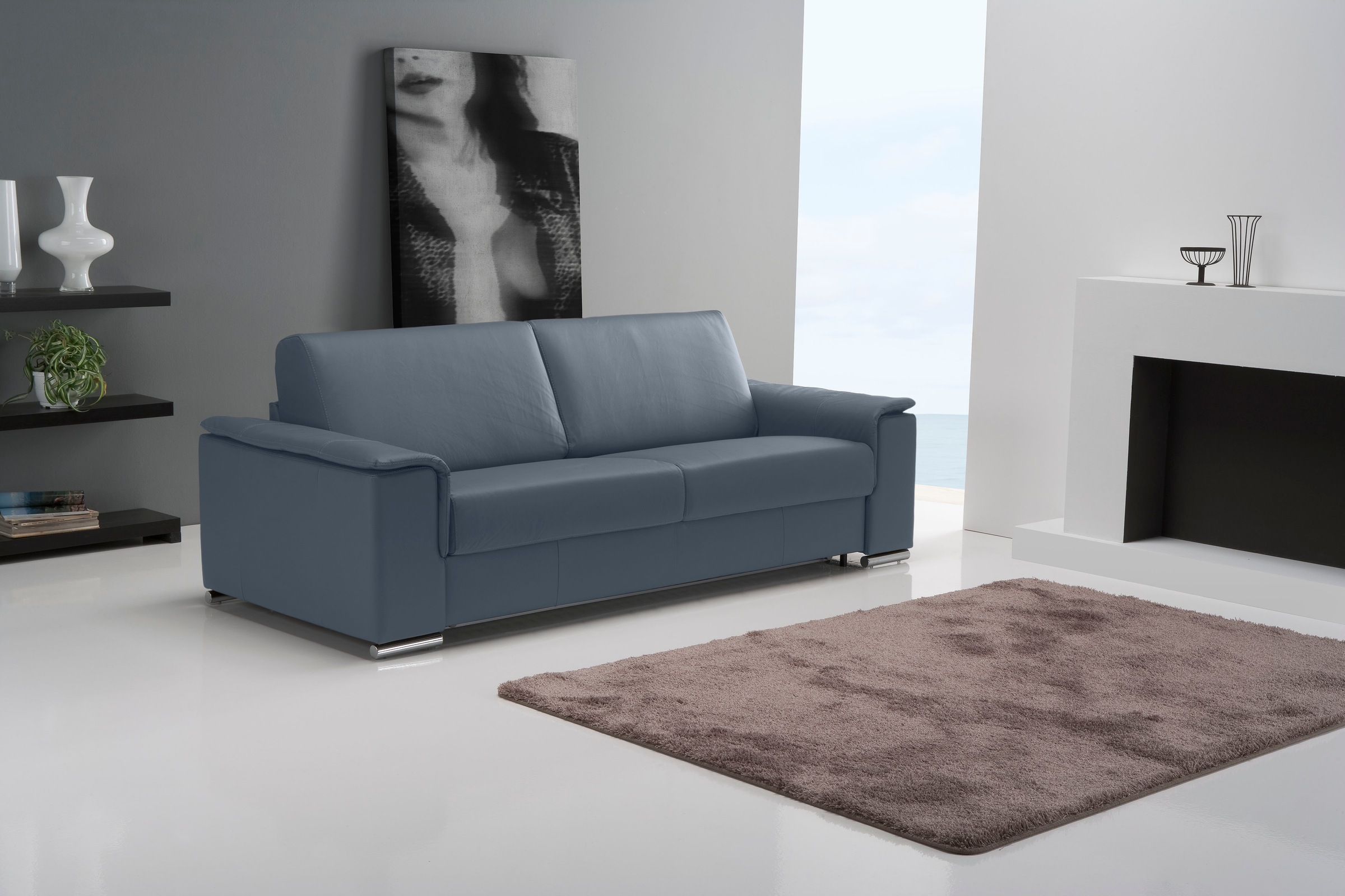 Egoitaliano Schlafsofa »Cecilia, modern & elegant, erstklassiger Sitzkomfort, Dauerschläfer«, inkl. Matratze und hochwertigem Metallbettrahmen, toller Schlafkomfort