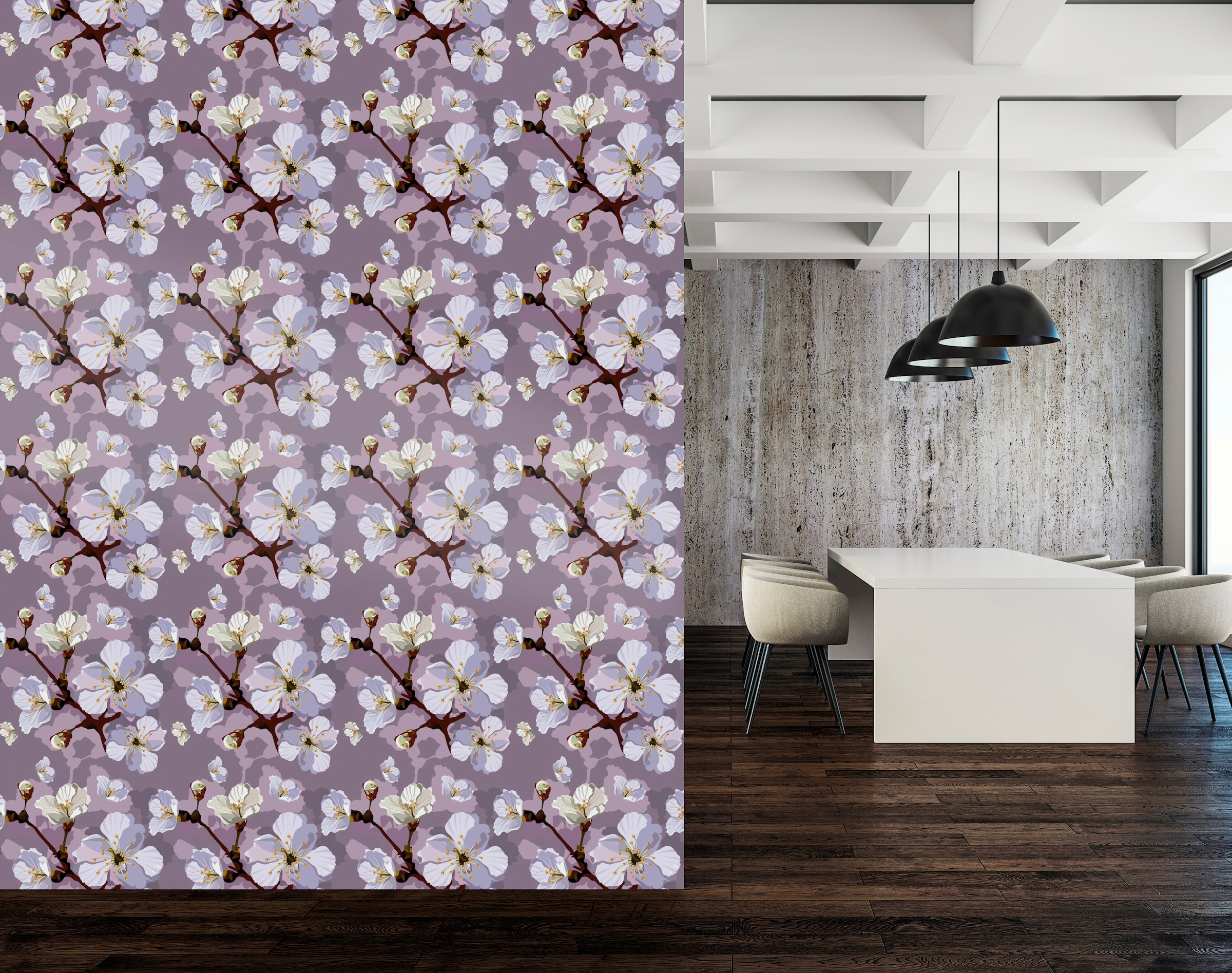 queence Vinyltapete »Janet«, bedruckt-Motiv-botanisch-floral-gemustert-natürlich, 90x250cm, selbstklebend, kinderleichte Anbringung, Sticker
