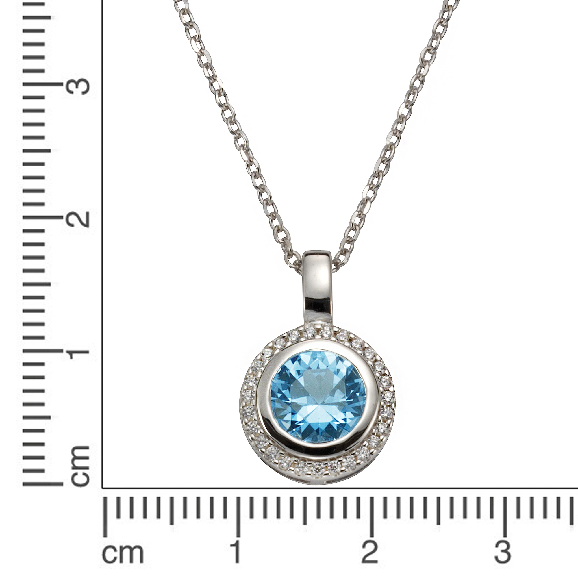 CELESTA Kette mit Anhänger »925/- Silber Zirkonia & sy. Blautopas«