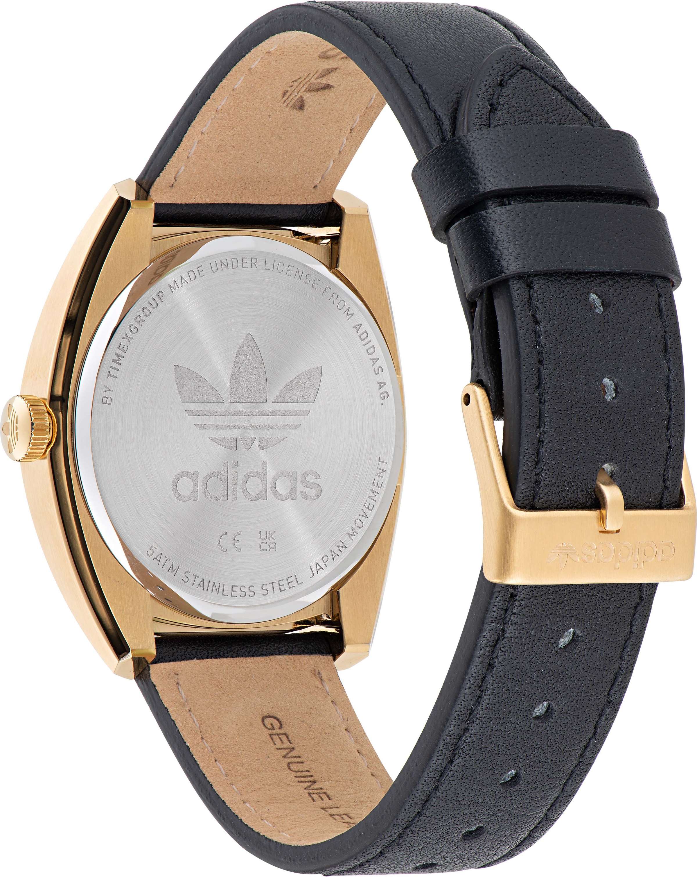 adidas Originals Quarzuhr »EDITION ONE«, Armbanduhr, Damenuhr, Herrenuhr, unisex, analog, Lederarmband