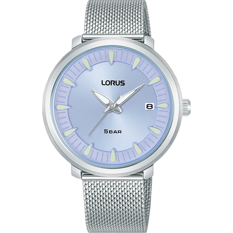 LORUS Quarzuhr Armbanduhr, Damenuhr, Edelstahlarmband, analog, Tag silberfarben-hellblau 0 Ansprechende Armbanduhr
