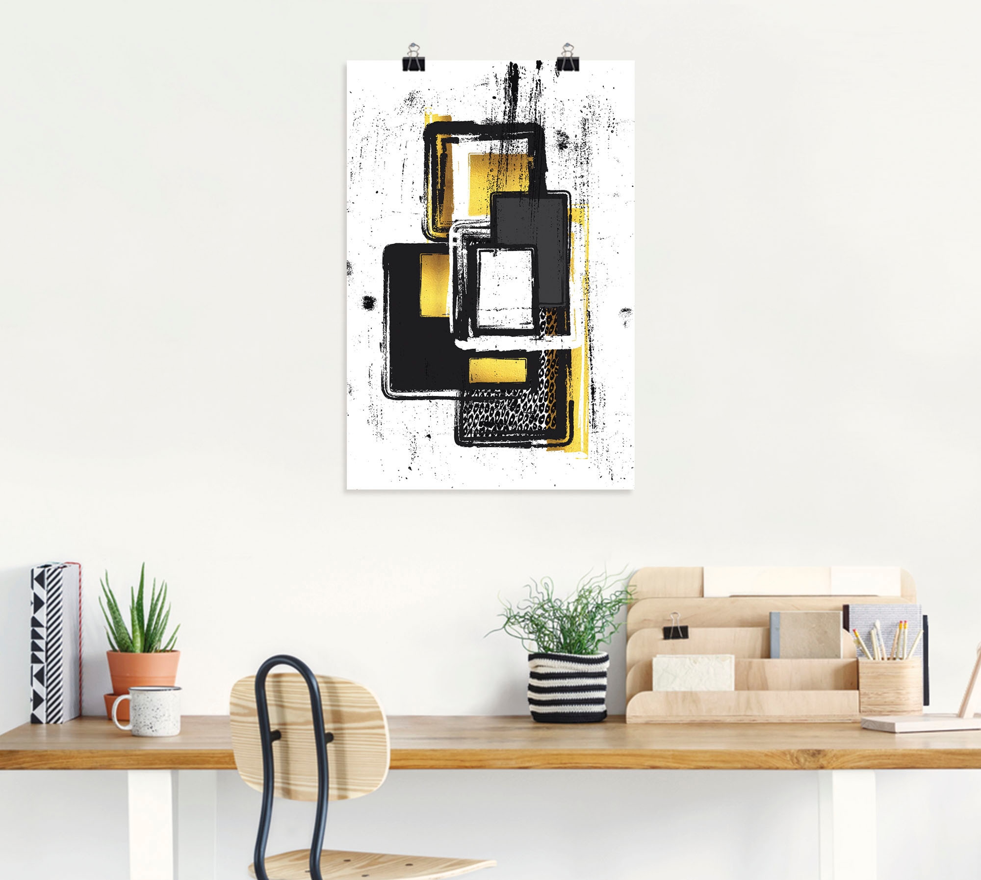 Artland Wandbild »Abstrakte Malerei Nr. 3 gold«, Muster, (1 St.), als Leinwandbild, Poster, Wandaufkleber in verschied. Größen