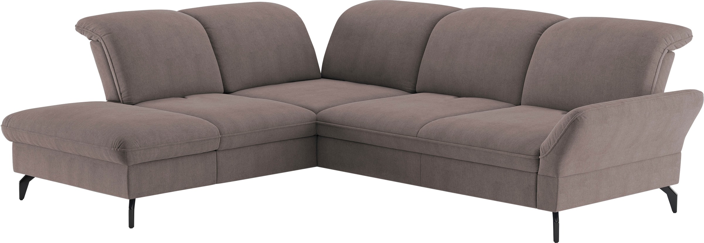 sit&more Ecksofa »Leandro L-Form«, Wahlweise mit Bett-, Kopfteil - und Armlehnfunktion, sowie Stauraum
