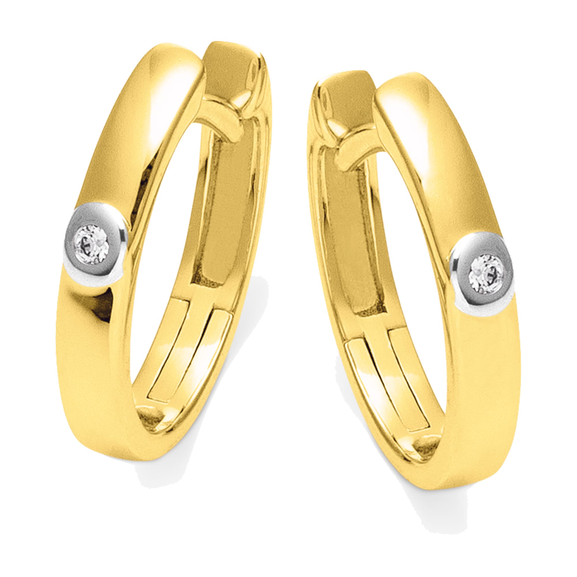Orolino Paar Creolen »Gold 585 mit 2 Brillanten zus. 0,02ct.«
