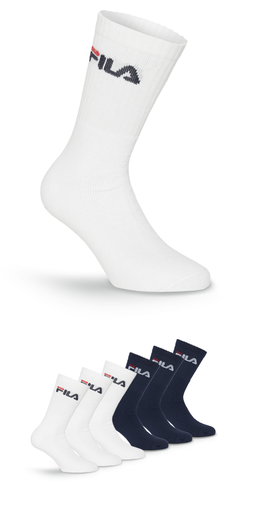 Fila Tennissocken »UNISEX CREW TENNIS FULL TERRY SOCKS« 6 Paar, 6 Stk. tlg. Sportsocken, flache Zehennaht