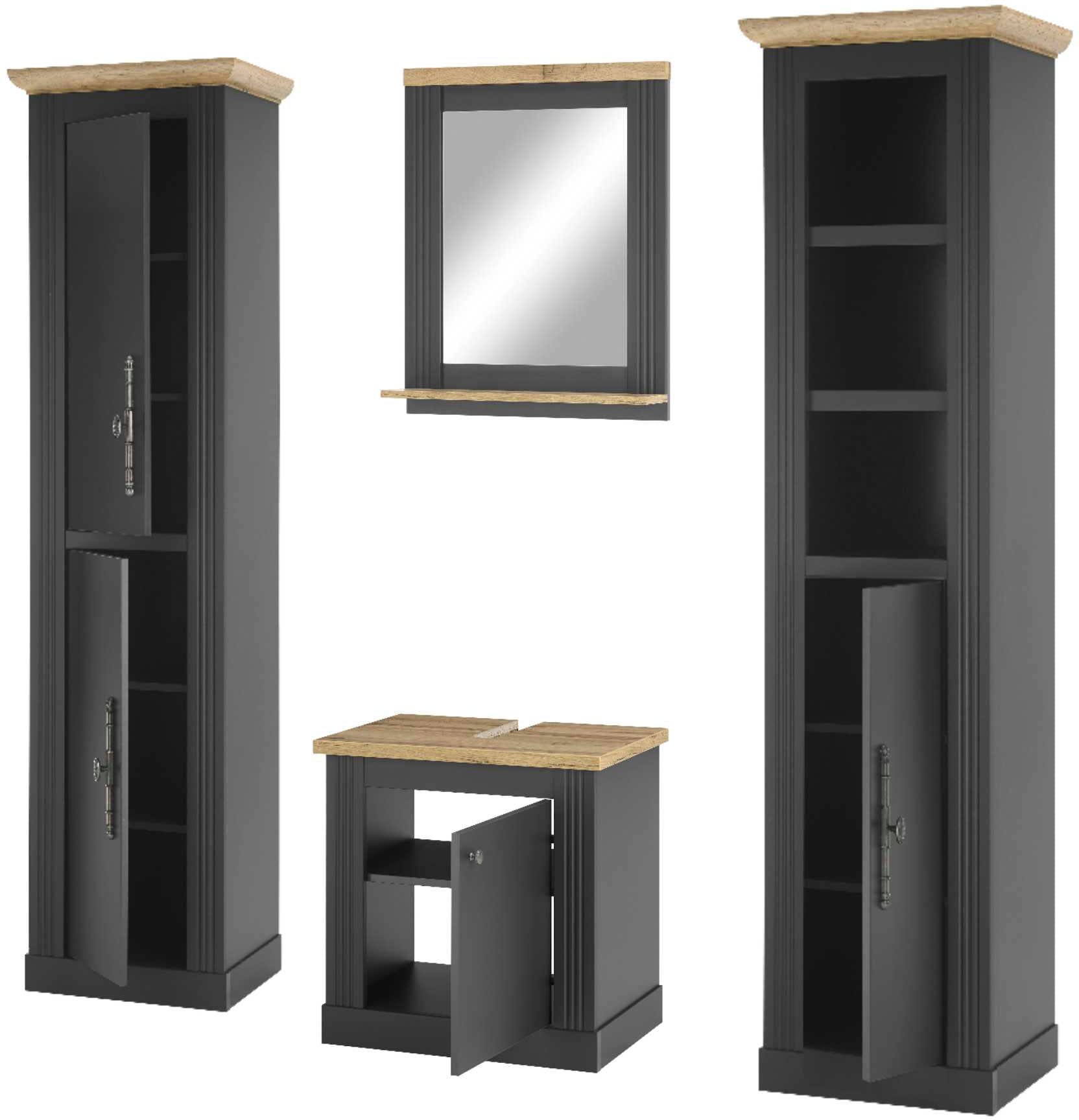 Home affaire Badmöbel-Set »WESTMINSTER, Bad im Landhausstil, 4-teiliges Bad günstig online kaufen