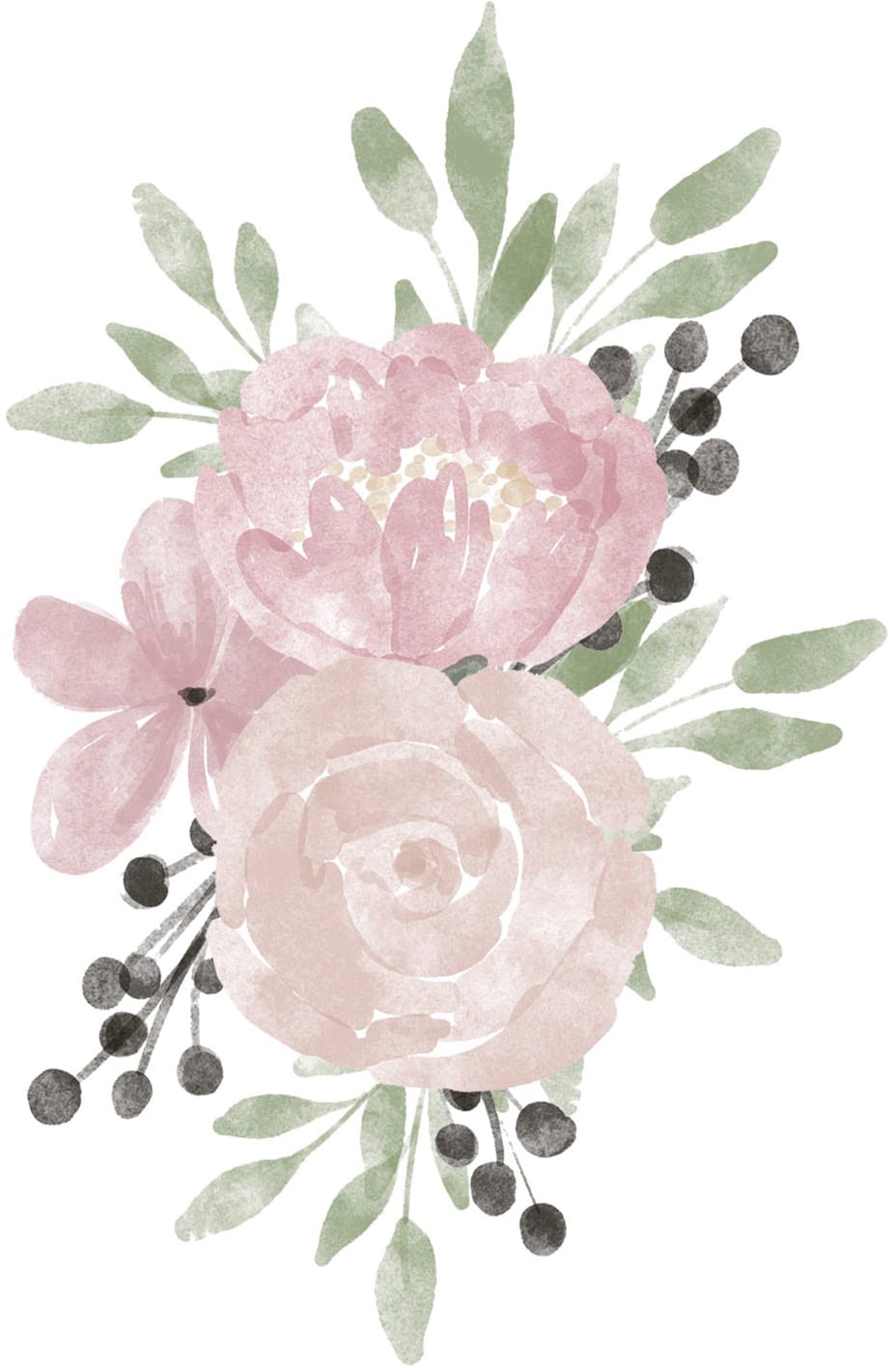 queence Wandtattoo »Ella« Wandbild, Sticker, rosa, Blume, Blüte, selbstkleb günstig online kaufen