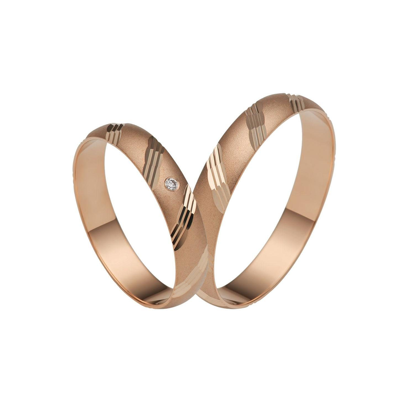 FIRETTI Trauring »Schmuck Geschenk Gold 375 Hochzeit Ehering "LIEBE"« Made in Germany, wahlweise mit oder ohne Brillanten roségoldfarben 50...