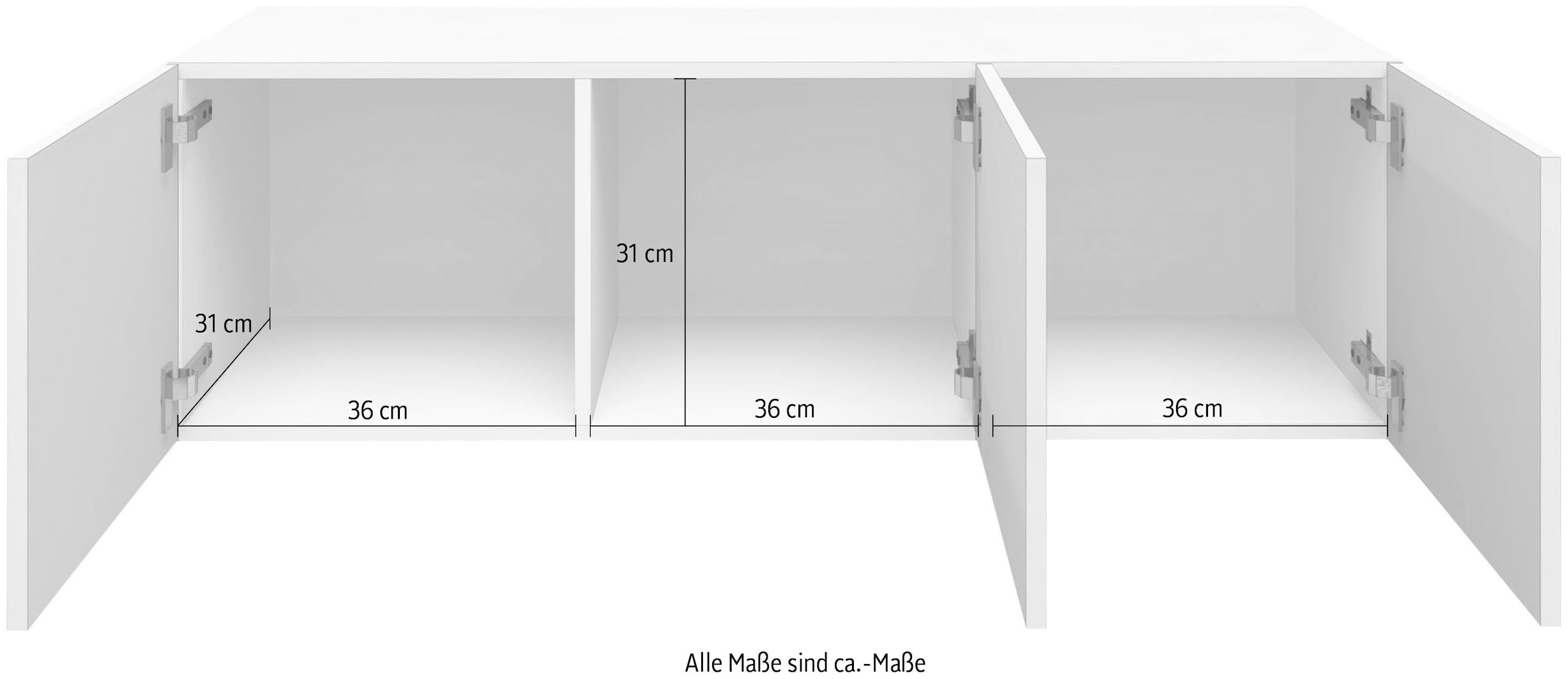 borchardt Möbel Lowboard »Vaasa«, nur hängend 114 auf kaufen Raten Breite cm