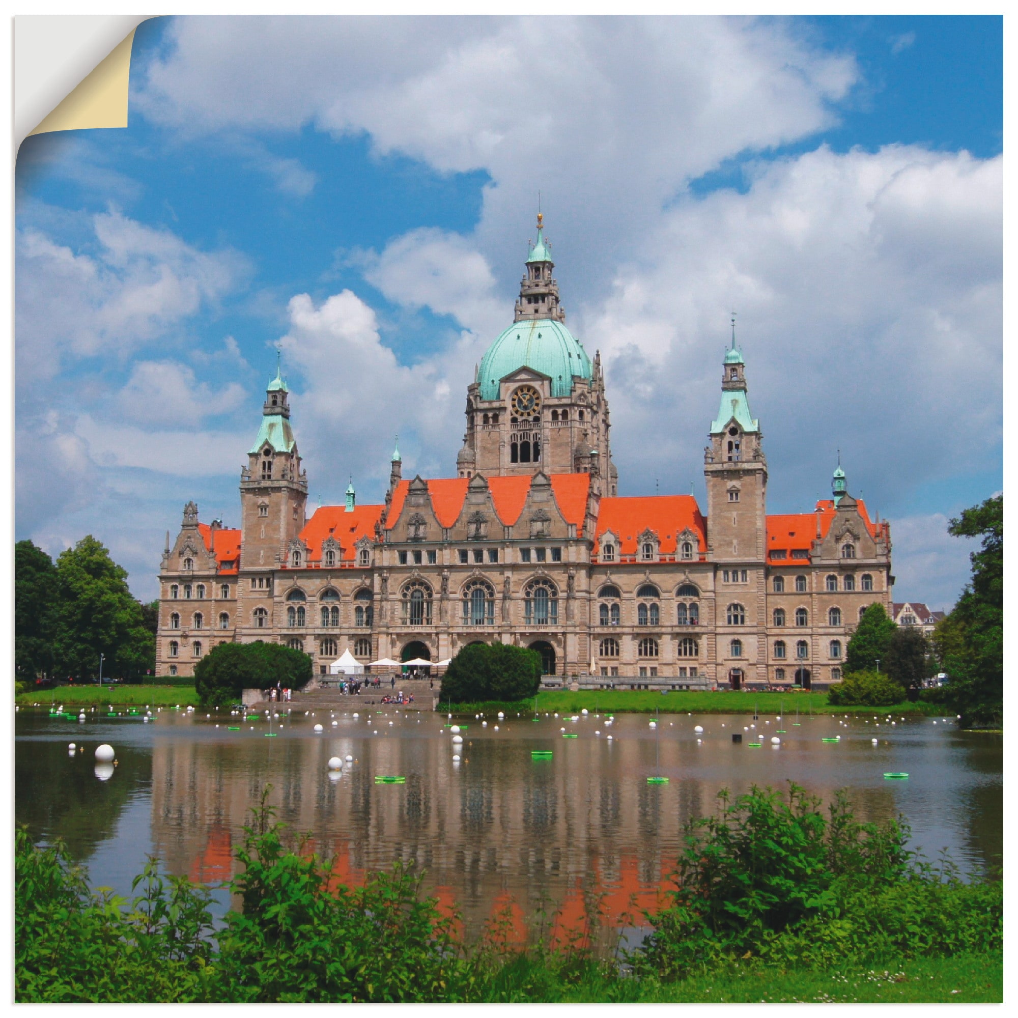 Artland Wandbild »Neues Rathaus Hannover«, Gebäude, (1 St.), als Alubild, Leinwandbild, Wandaufkleber oder Poster in versch. Größen