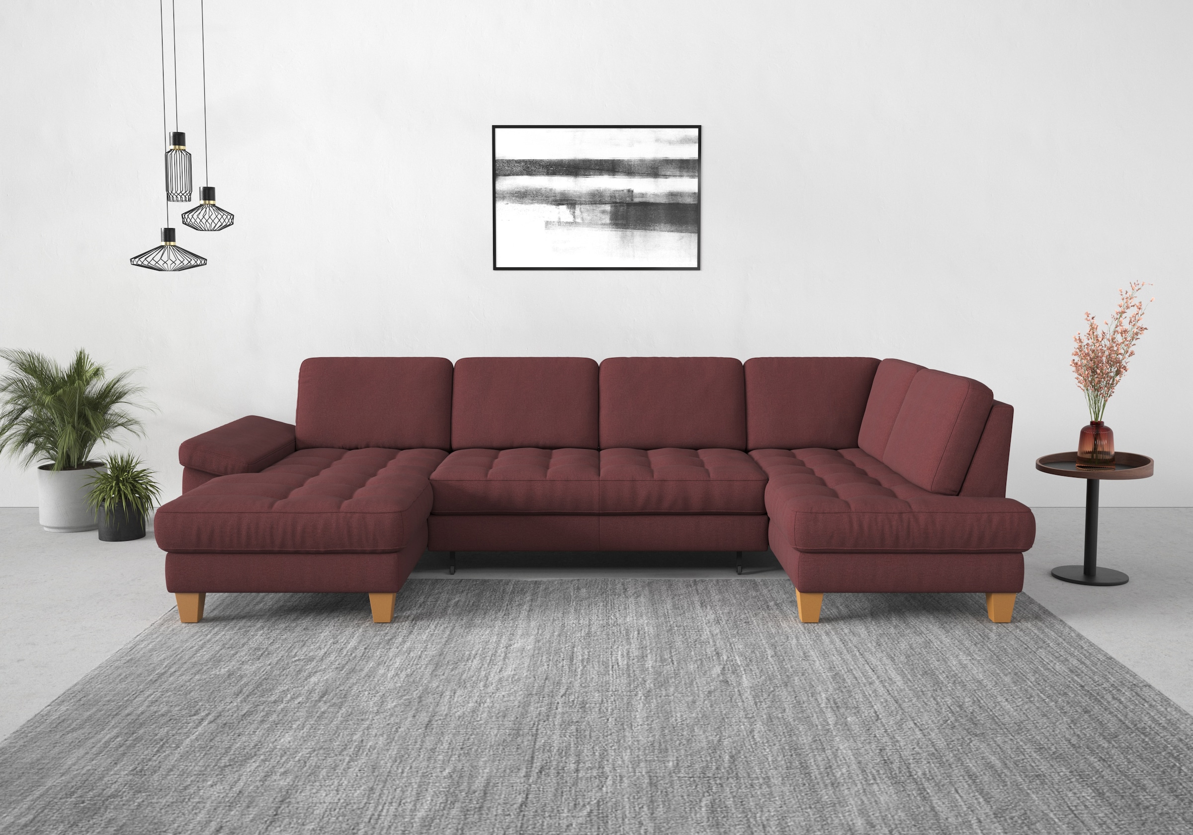 sit&more Wohnlandschaft »Westham U-Form«, wahlweise mit Bettfunktion, Bettkasten, Sitztiefenverstellung