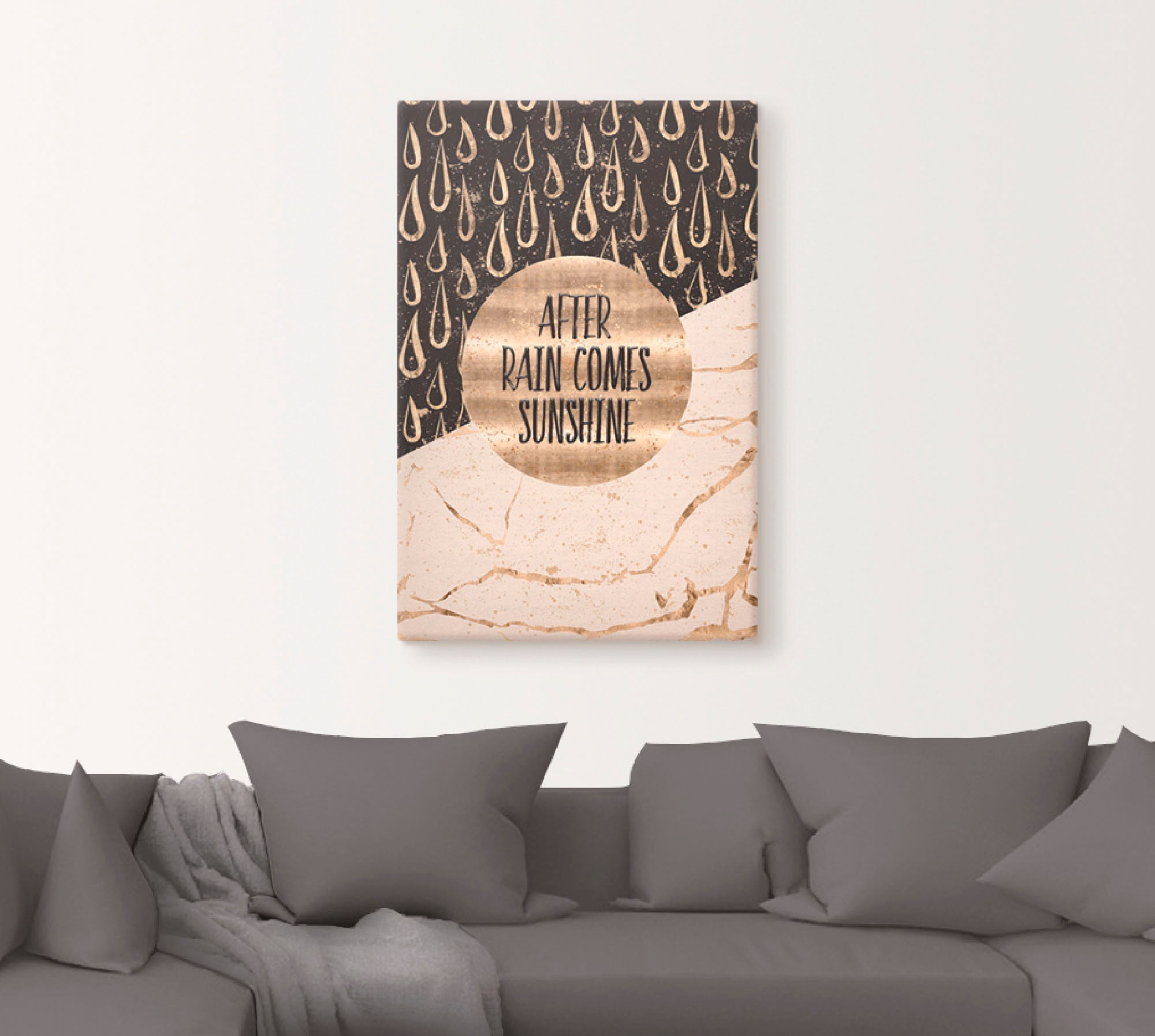 Artland Wandbild »Nach Regen kommt Sonnenschein«, Sprüche & Texte, (1 St.), als Leinwandbild, Wandaufkleber in verschied. Größen