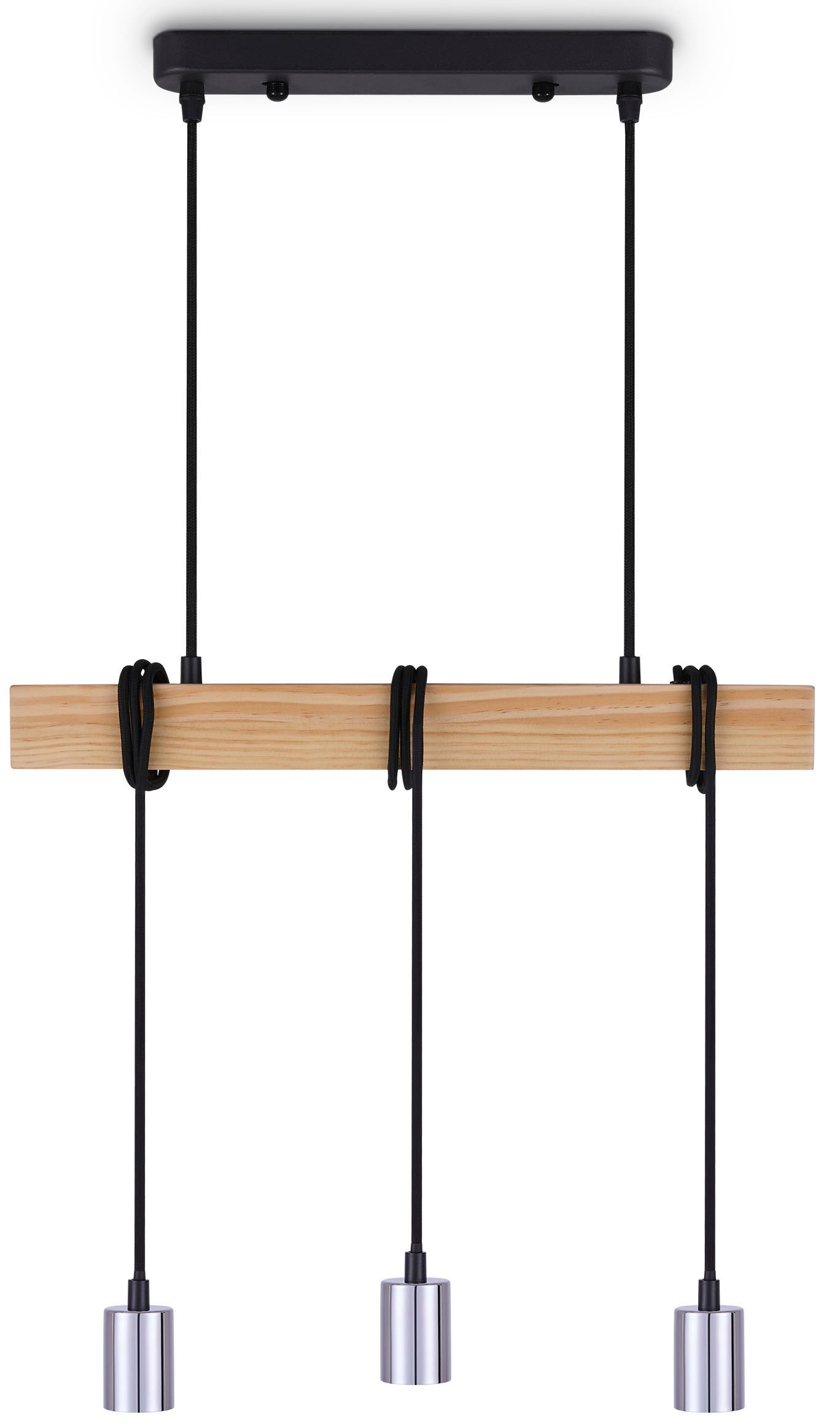 Paco Home Pendelleuchte »SINA«, Leuchtmittel E27 | ohne Leuchtmittel, LED Pendellampe Hängeleuchte Wohnzimmer Esszimmer Vintage Holz 3x E27