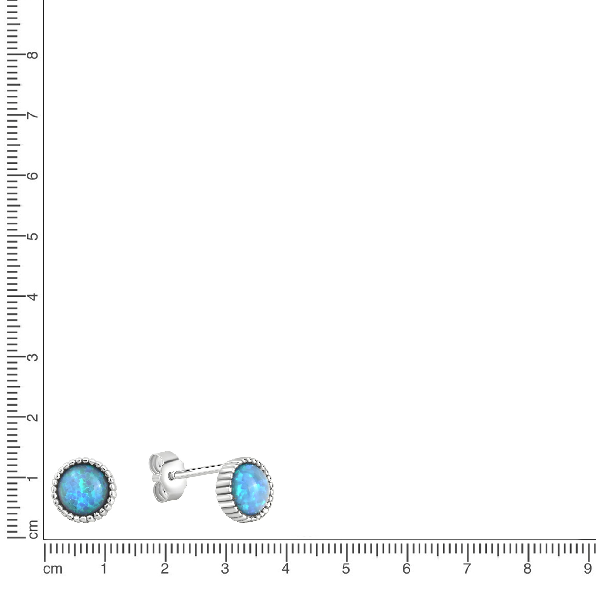 Vivance Kettenanhänger »925/- Sterling Silber rhodiniert synth. Opal blau«