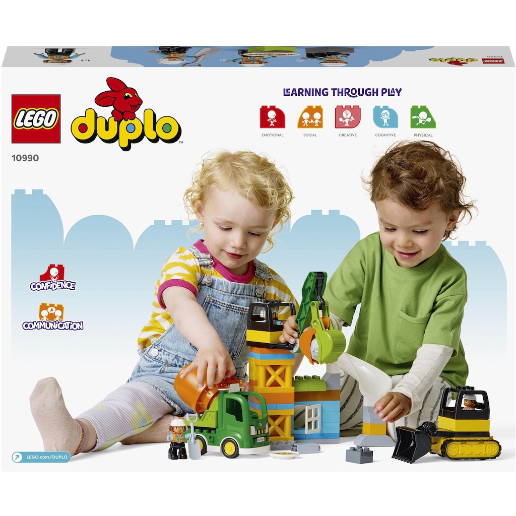 LEGO® Konstruktionsspielsteine »Baustelle mit Baufahrzeugen (10990), LEGO® DUPLO Town«, (61 St.)