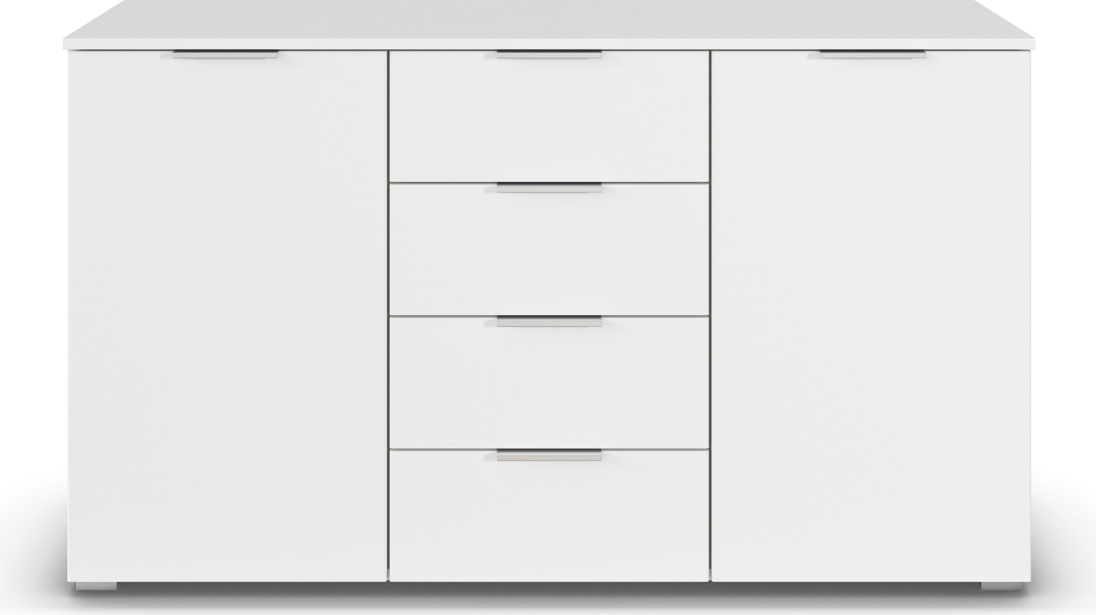 rauch Kombikommode »Sideboard Schubladenkommode AGORDO mit Dekor- oder Hochglanzfront«, (in zwei Griff-Farben), mit 4 Schubkästen und 2 Türen sowie Metallgriffen MADE IN GERMANY