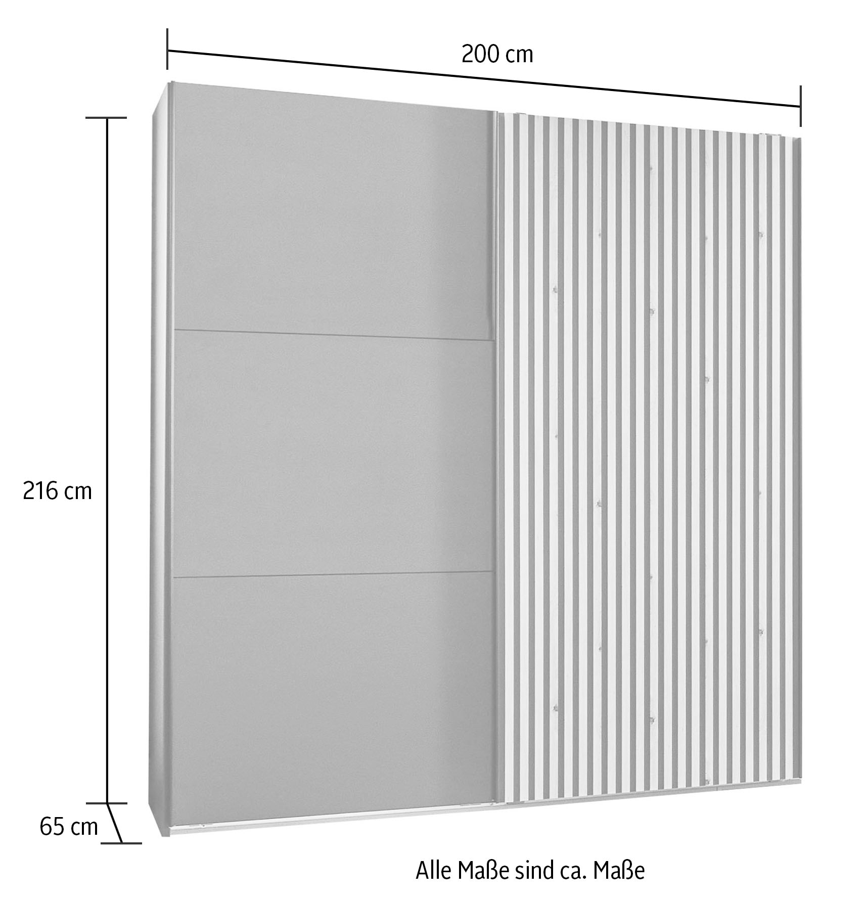 Wimex Schwebetürenschrank »Ancona by fresh to go«, mit Akustiklamellen Optik in 3D