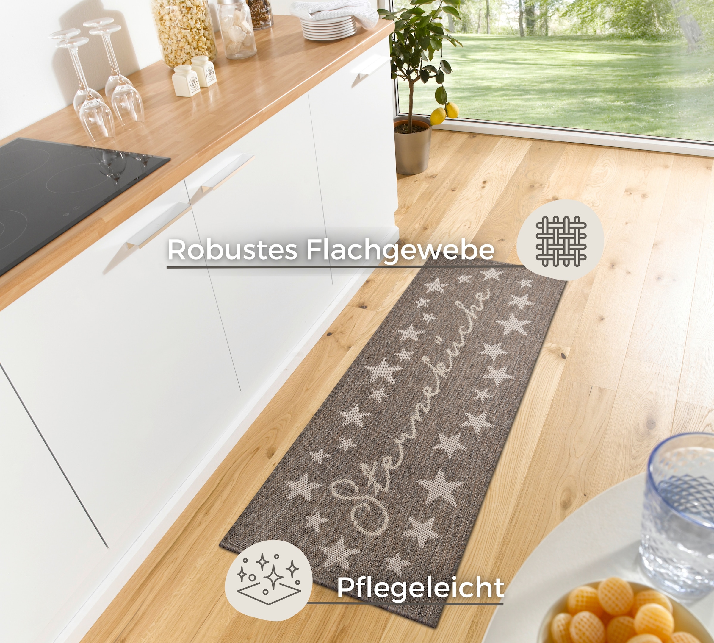 HANSE Home Küchenläufer »Sterneküche«, rechteckig, 5 mm Höhe, Läufer, Rutschfest, Küchenteppich, Küche, Teppich, Pflegeleicht, Flur