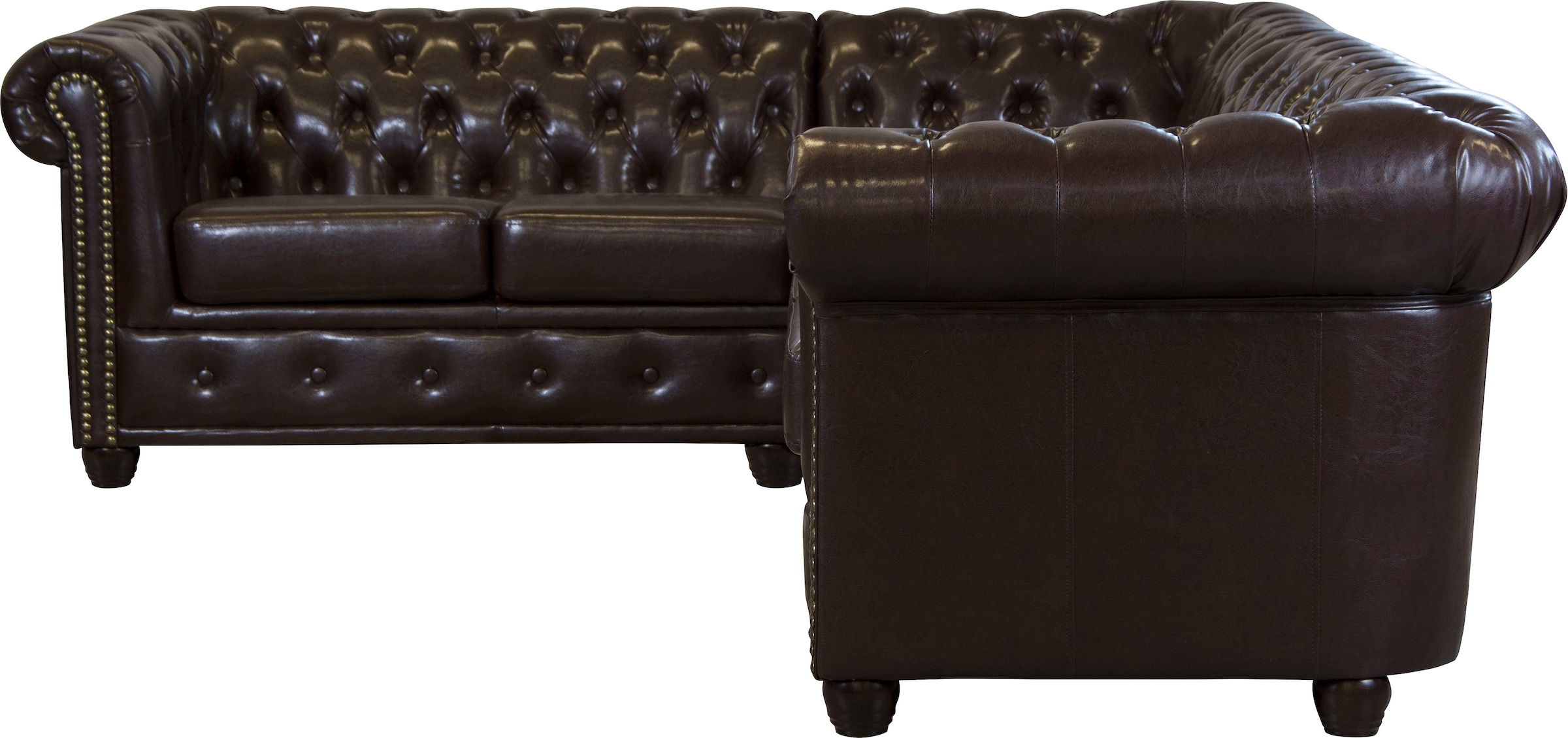 Home affaire Chesterfield-Sofa »Rysum L-Form«, Chesterfield-Optik, gleichschenklig