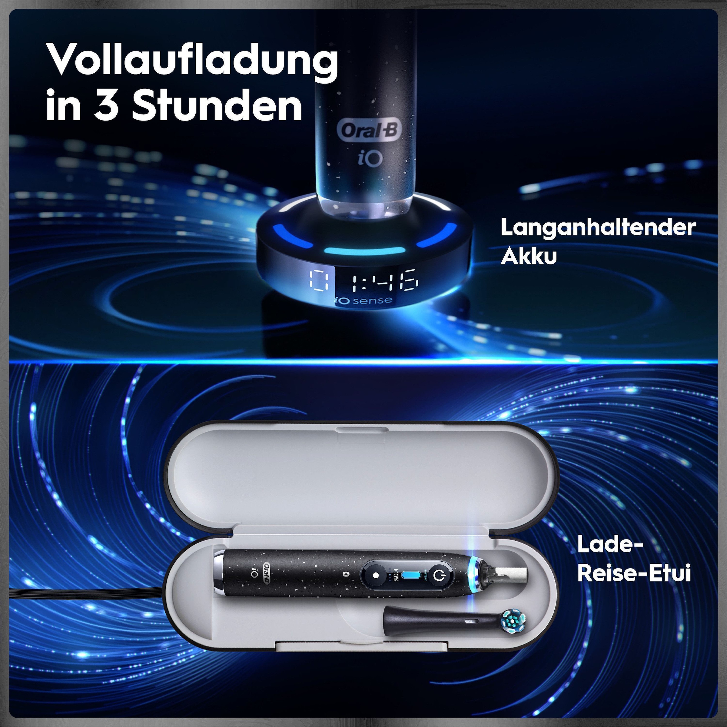 Oral-B Elektrische Zahnbürste »Oral-B iO Series 10« 1 Stk. Aufsteckbürsten iO Sense Zahnputz-Coach | Schnellladestation | Langanhaltender Akku