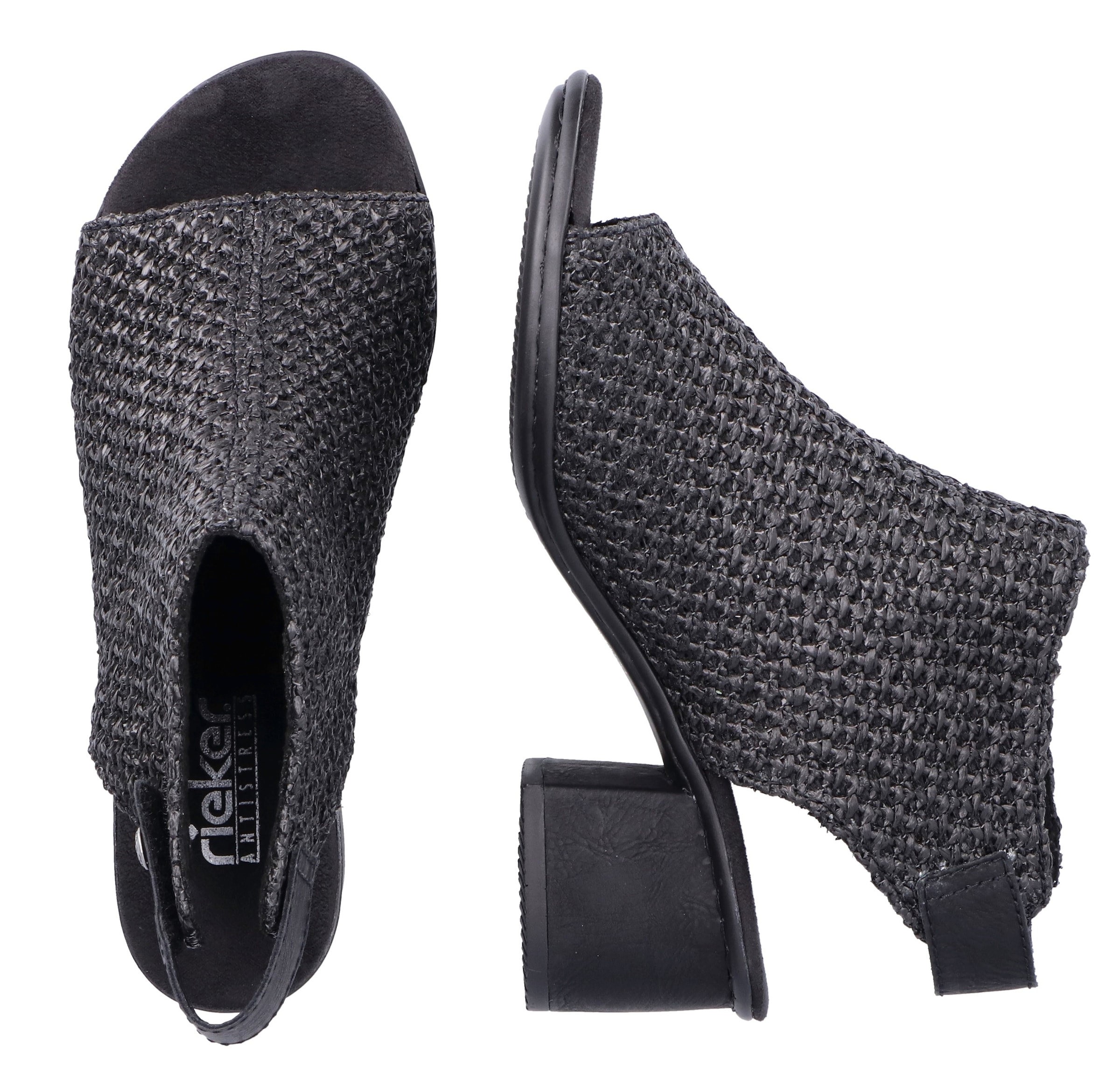 Rieker Sandalette  , Sommerschuh, Sandalette, Blockabsatz, in modischer Flecht-Optik