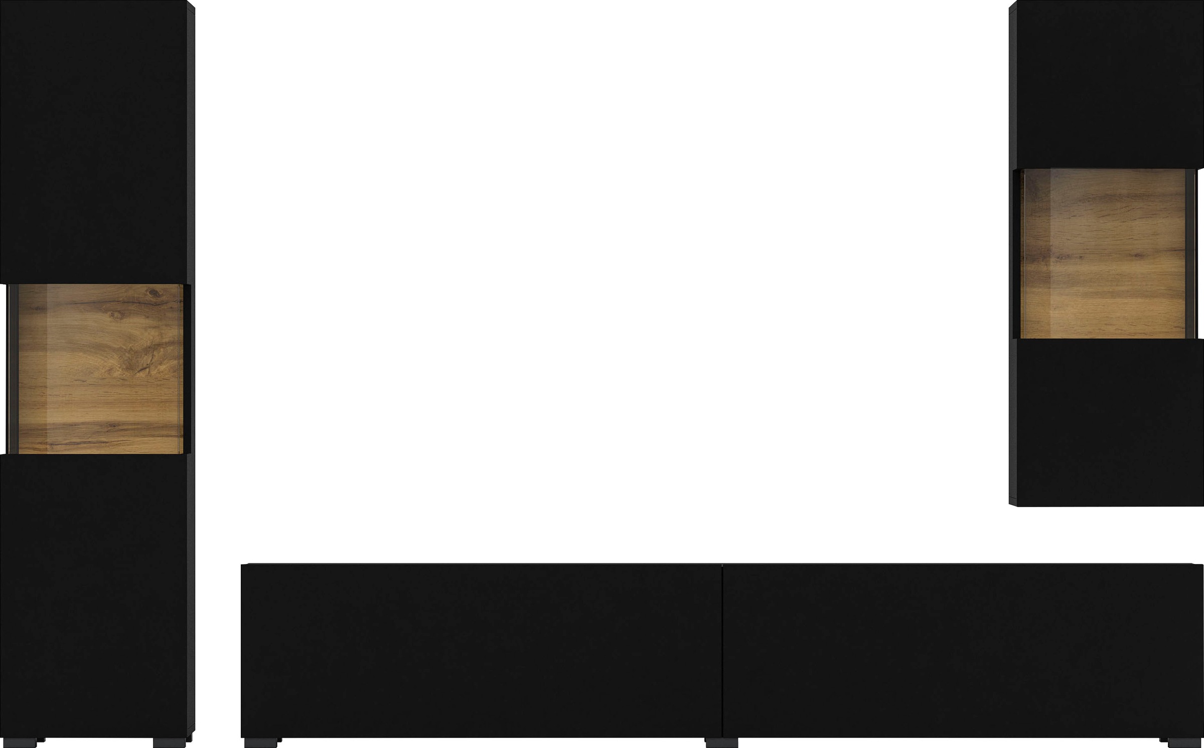 INOSIGN Wohnwand »Ava, Wohnzimmer-Set hängend/stehend montierbar, Vitrine, günstig online kaufen