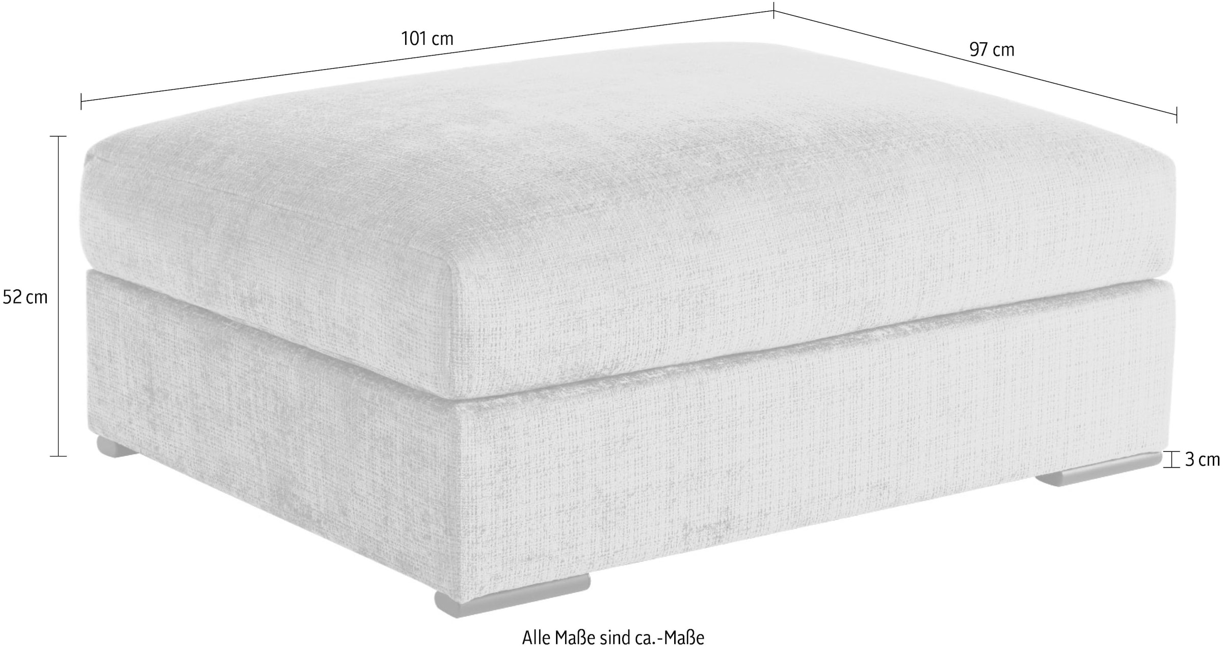 Home affaire Polsterhocker »Finca XL, B: 101 cm« Mega-Hocker, in Cord oder Chenille-Struktur wählbar