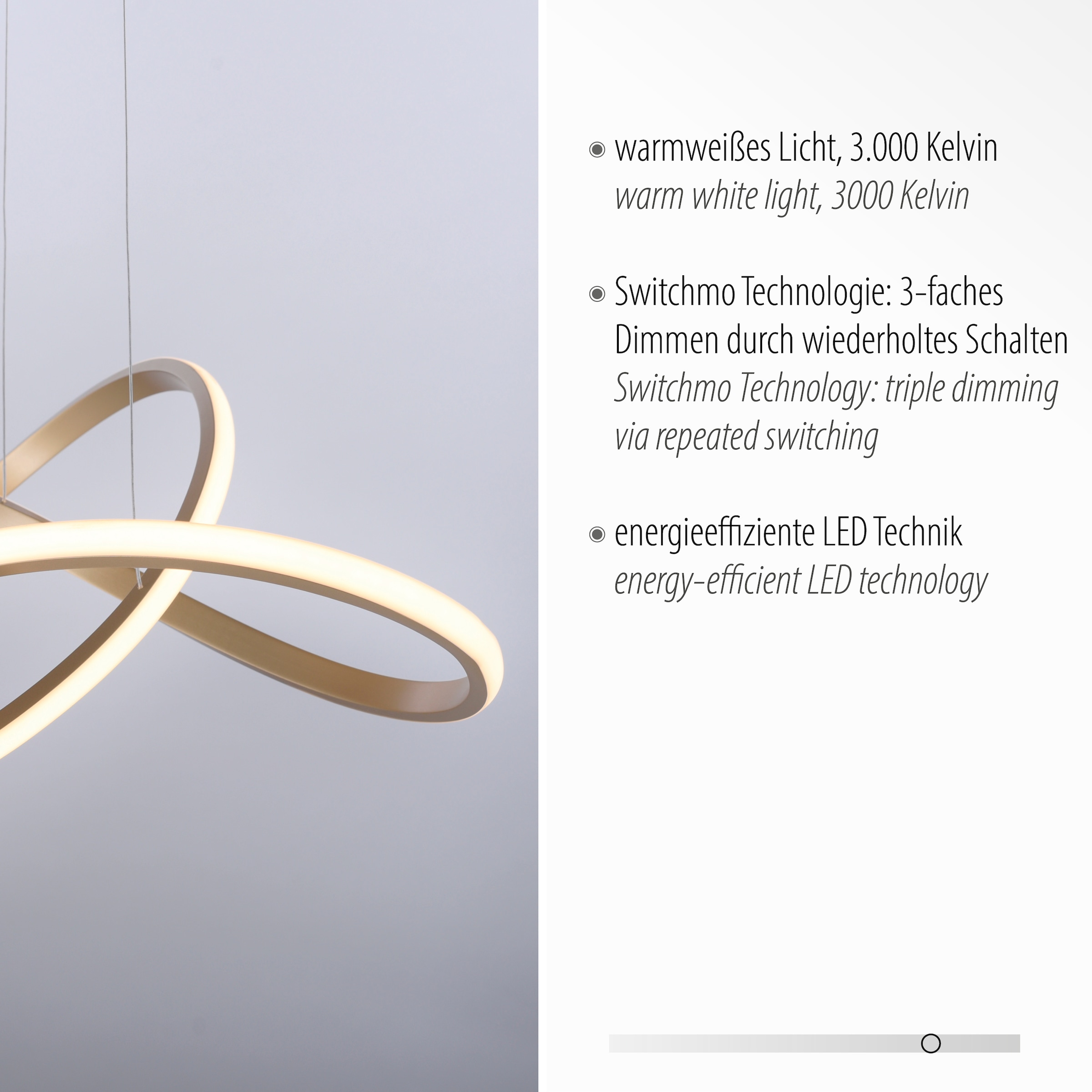 JUST LIGHT Pendelleuchte »MARIA« LED-Board 1 Stk. Warmweiß LED, dimmbar, Switchmo