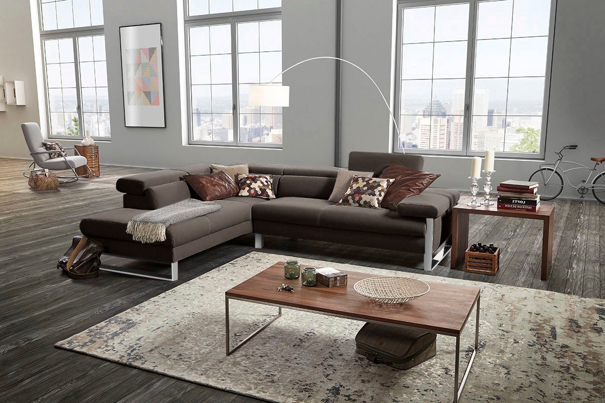 W.SCHILLIG Ecksofa »finn, toller Sitzkomfort, L-Form, hochwertige Verarbeitungsdetails«, German Design Award 2016, Fußgestell Chrom glänzend, Breite 281 cm