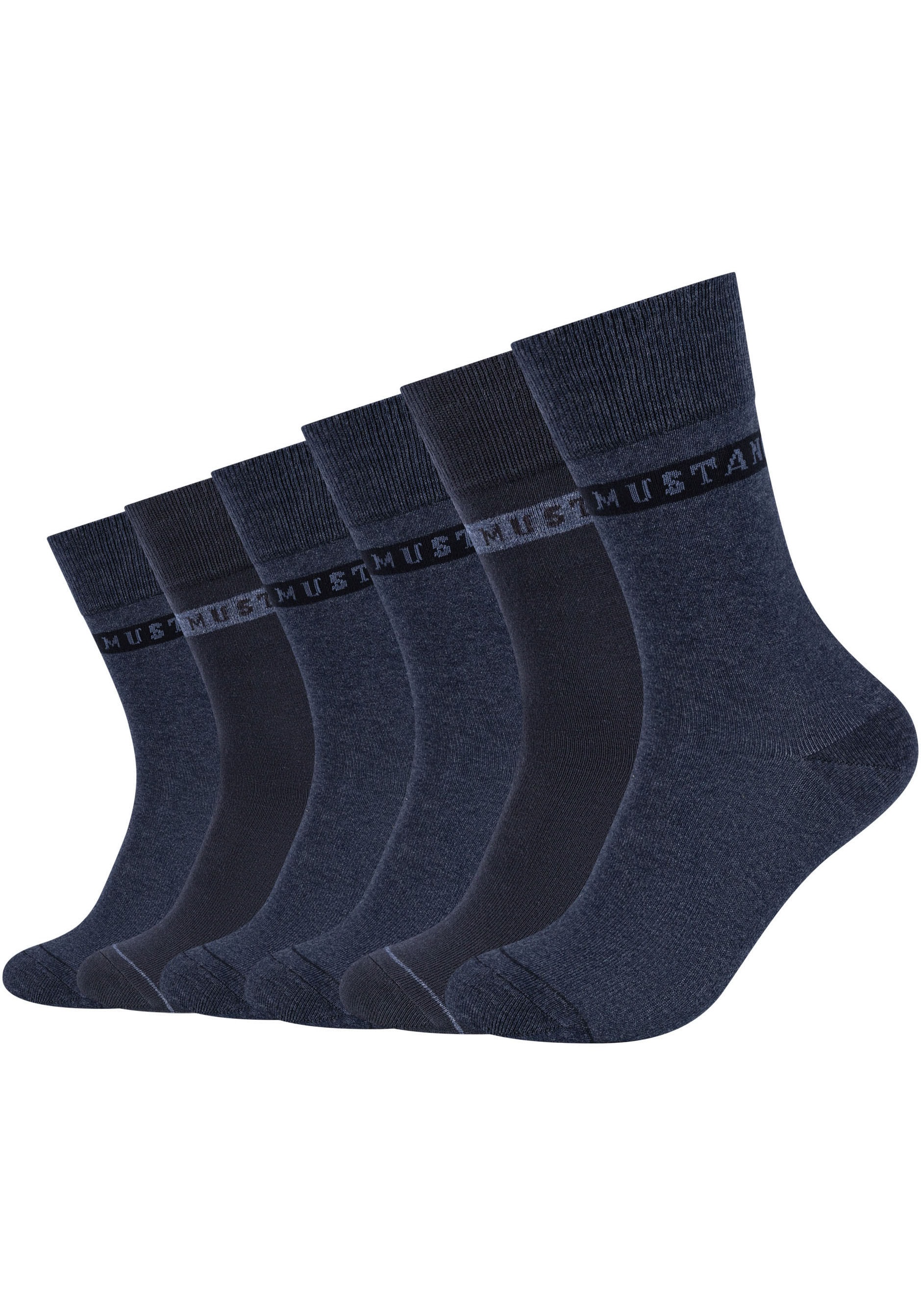 MUSTANG Socken »casual«, (6 Paar), weicher und elastischer Komfortbund