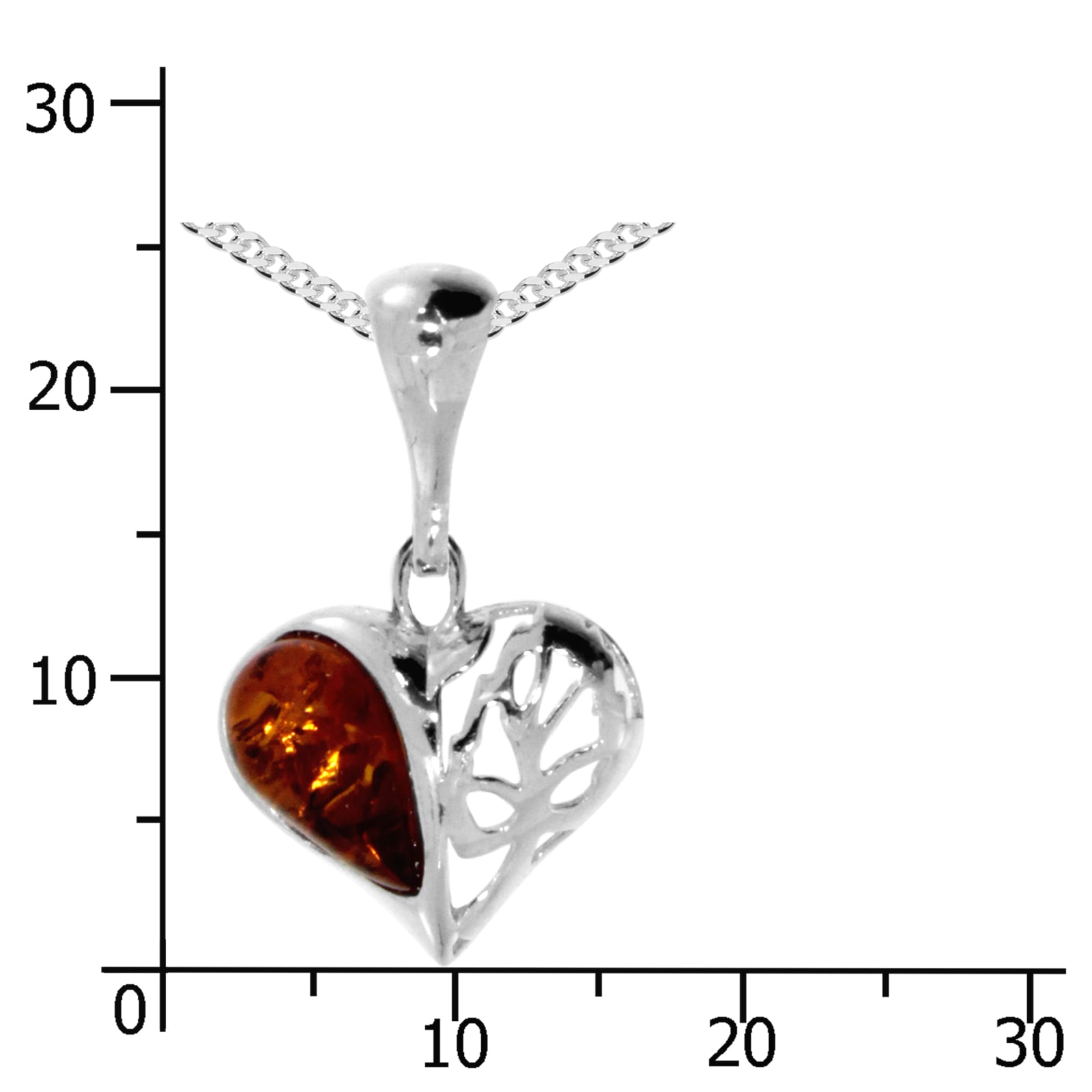 OSTSEE-SCHMUCK Kette mit Anhänger »Ostsee-Schmuck Kette mit Anhänger Herz 15 mm«, (2 tlg.)